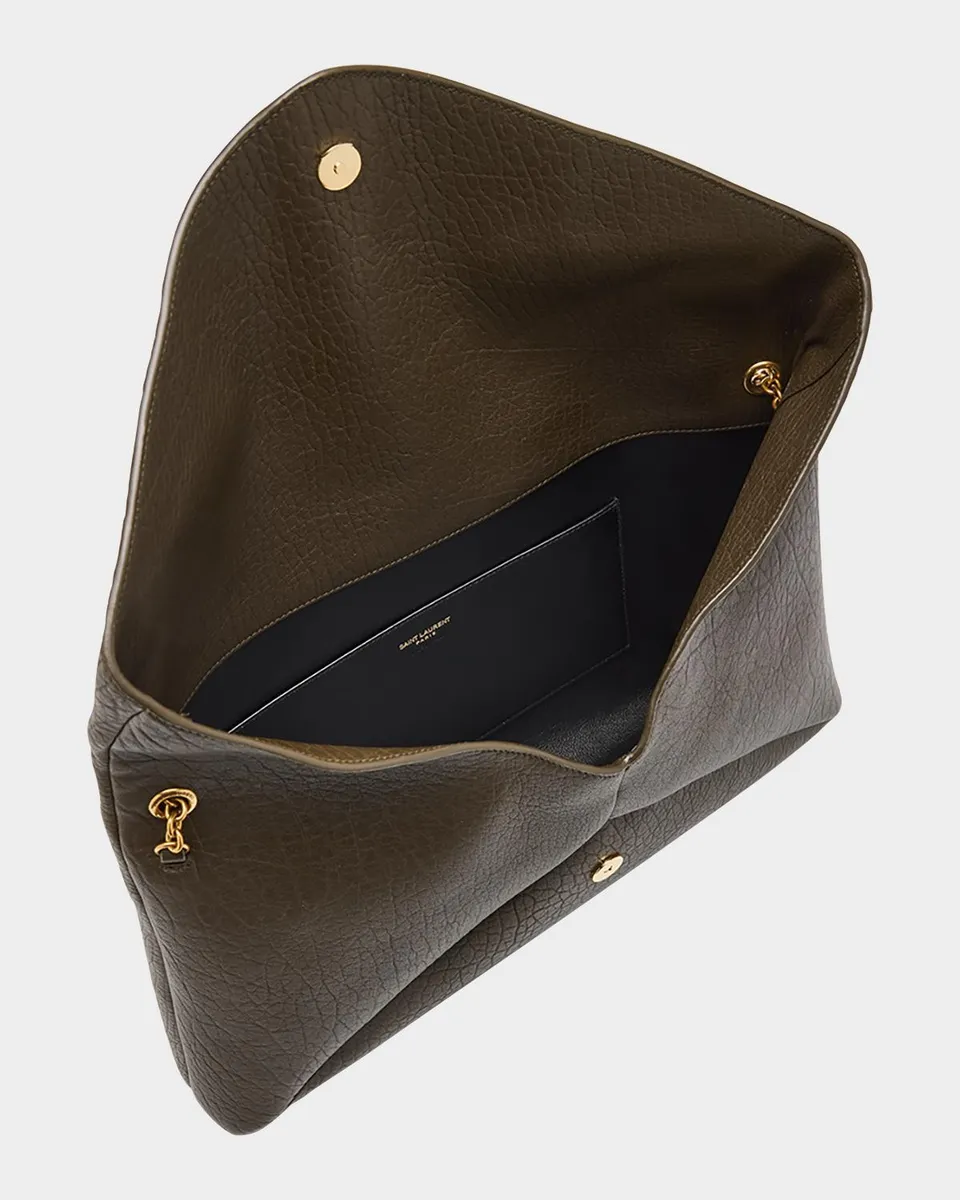 Saint Laurent YSL Envelope Clutch Bag in Grained Leather | Thumbnail 4 Saint Laurent YSL Envelope Clutch Bag in Grained Leather | Thumbnail 4