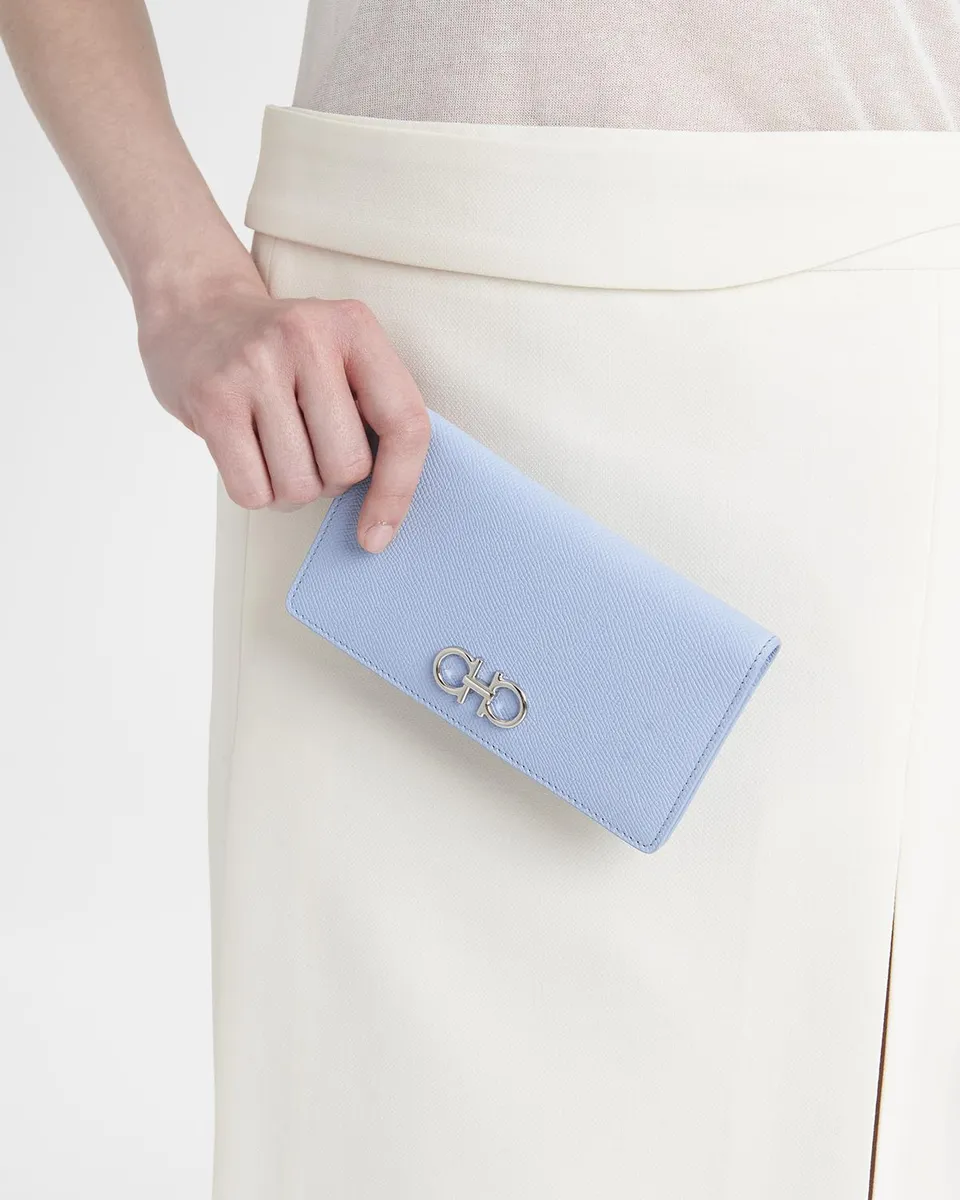 Ferragamo Gancini Hammered Leather Continental Wallet | Thumbnail 2