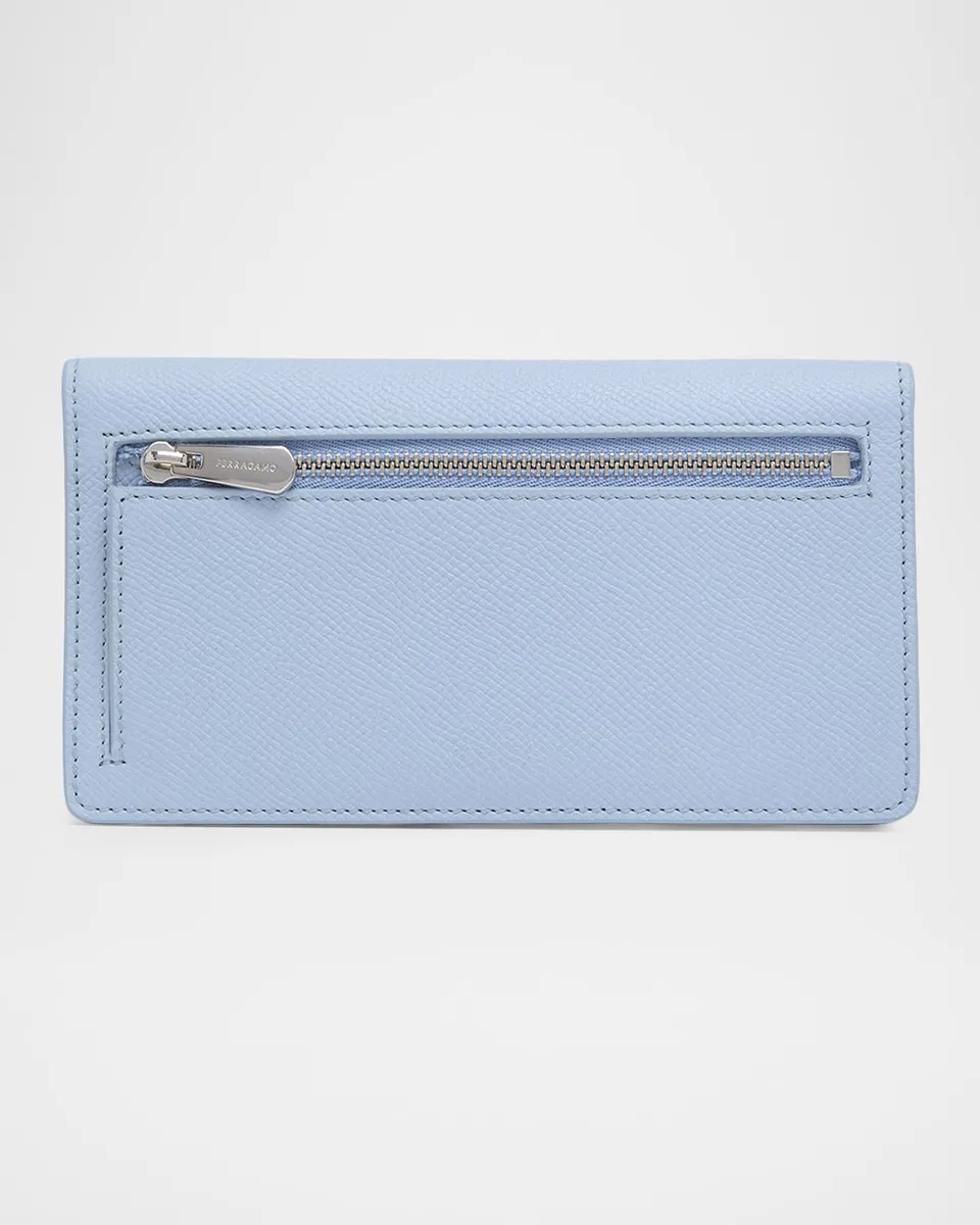 Ferragamo Gancini Hammered Leather Continental Wallet | Thumbnail 3