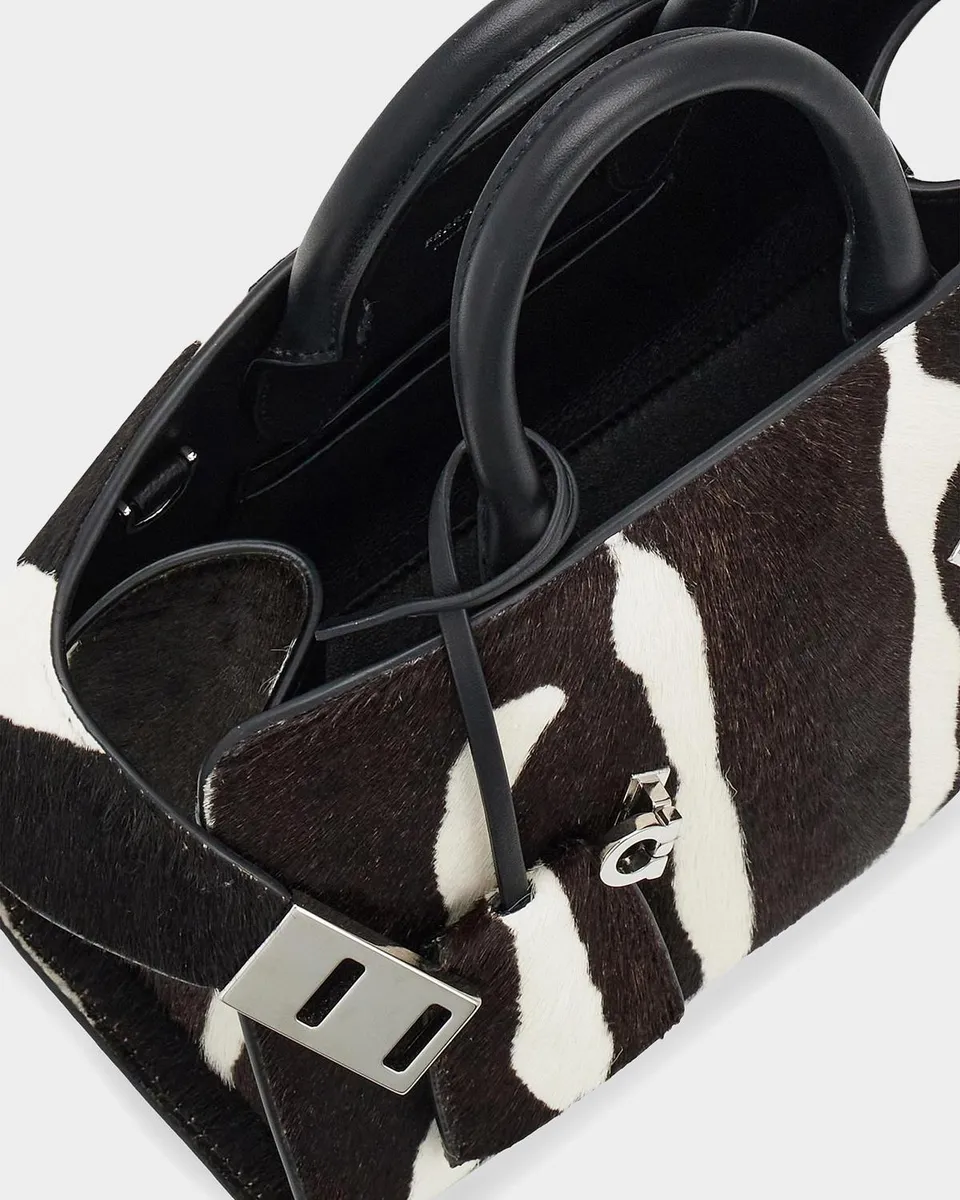 Ferragamo Hug Zebra Calf Hair Top-Handle Bag | Thumbnail 4 Ferragamo Hug Zebra Calf Hair Top-Handle Bag | Thumbnail 4