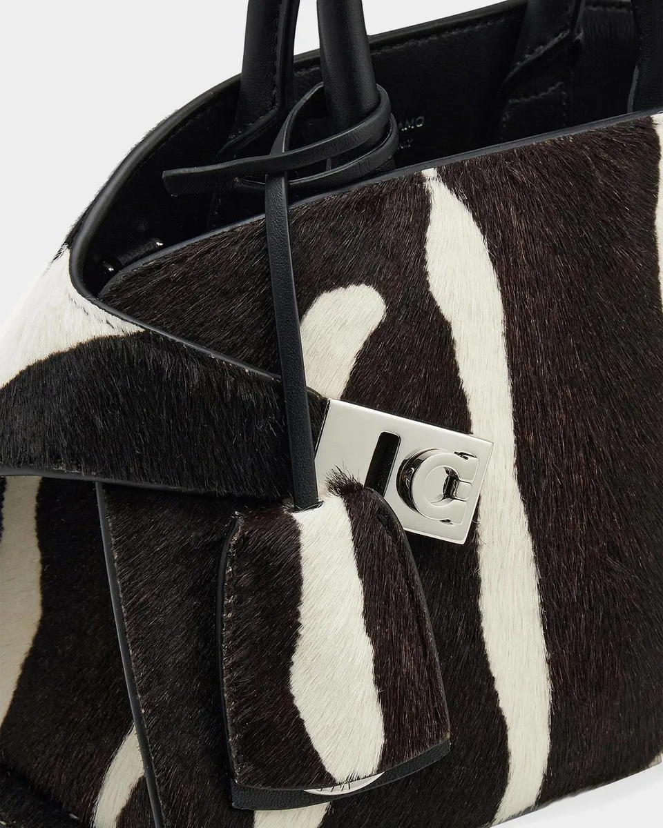 Ferragamo Hug Zebra Calf Hair Top-Handle Bag | Thumbnail 6 Ferragamo Hug Zebra Calf Hair Top-Handle Bag | Thumbnail 6