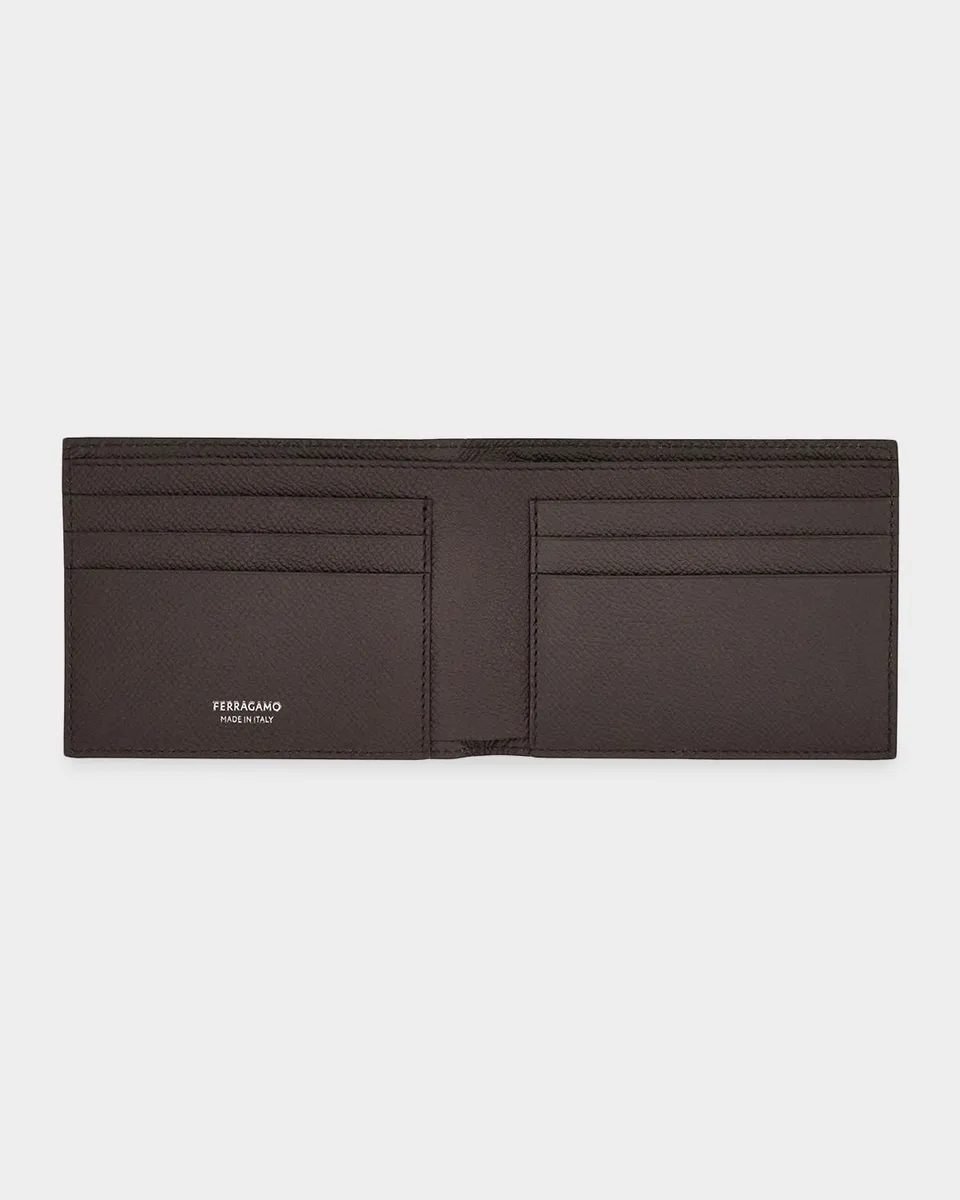 Ferragamo Men's Micro Gancio Leather Bifold Wallet | Thumbnail 3 Ferragamo Men's Micro Gancio Leather Bifold Wallet | Thumbnail 3