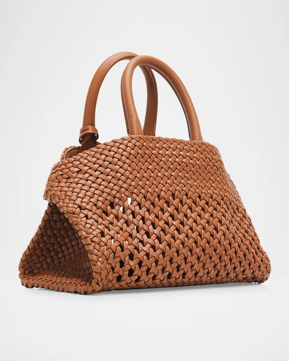 Ferragamo Hug Woven Leather Top-Handle Bag | Thumbnail 3