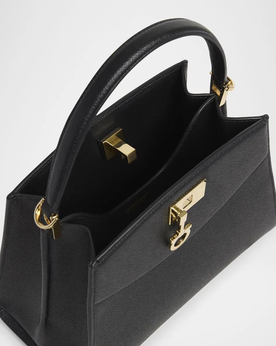 Ferragamo The New Studio Small Box Leather Top-Handle Bag | Thumbnail 3