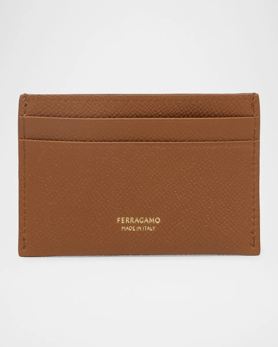 Ferragamo Hammered Leather Gancini Card Holder | Thumbnail 3 Ferragamo Hammered Leather Gancini Card Holder | Thumbnail 3