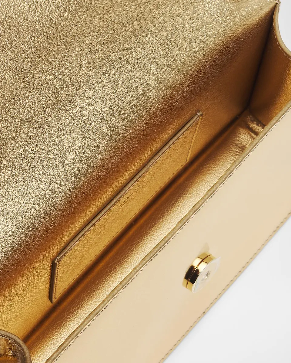 Ferragamo Laminated Leather Rhinestone Gancini Clutch Bag | Thumbnail 4 Ferragamo Laminated Leather Rhinestone Gancini Clutch Bag | Thumbnail 4