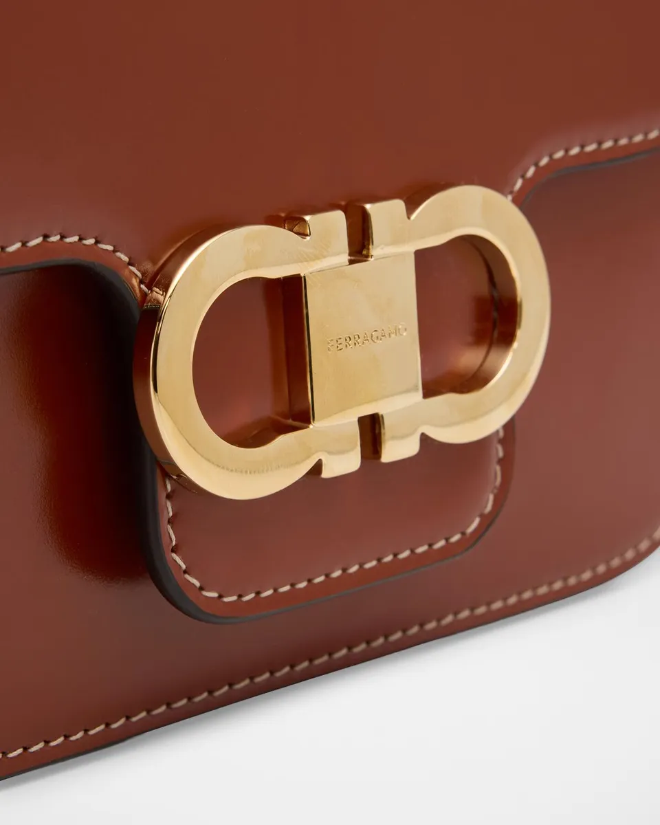 Ferragamo Double Gancini Leather Crossbody Bag | Thumbnail 6 Ferragamo Double Gancini Leather Crossbody Bag | Thumbnail 6