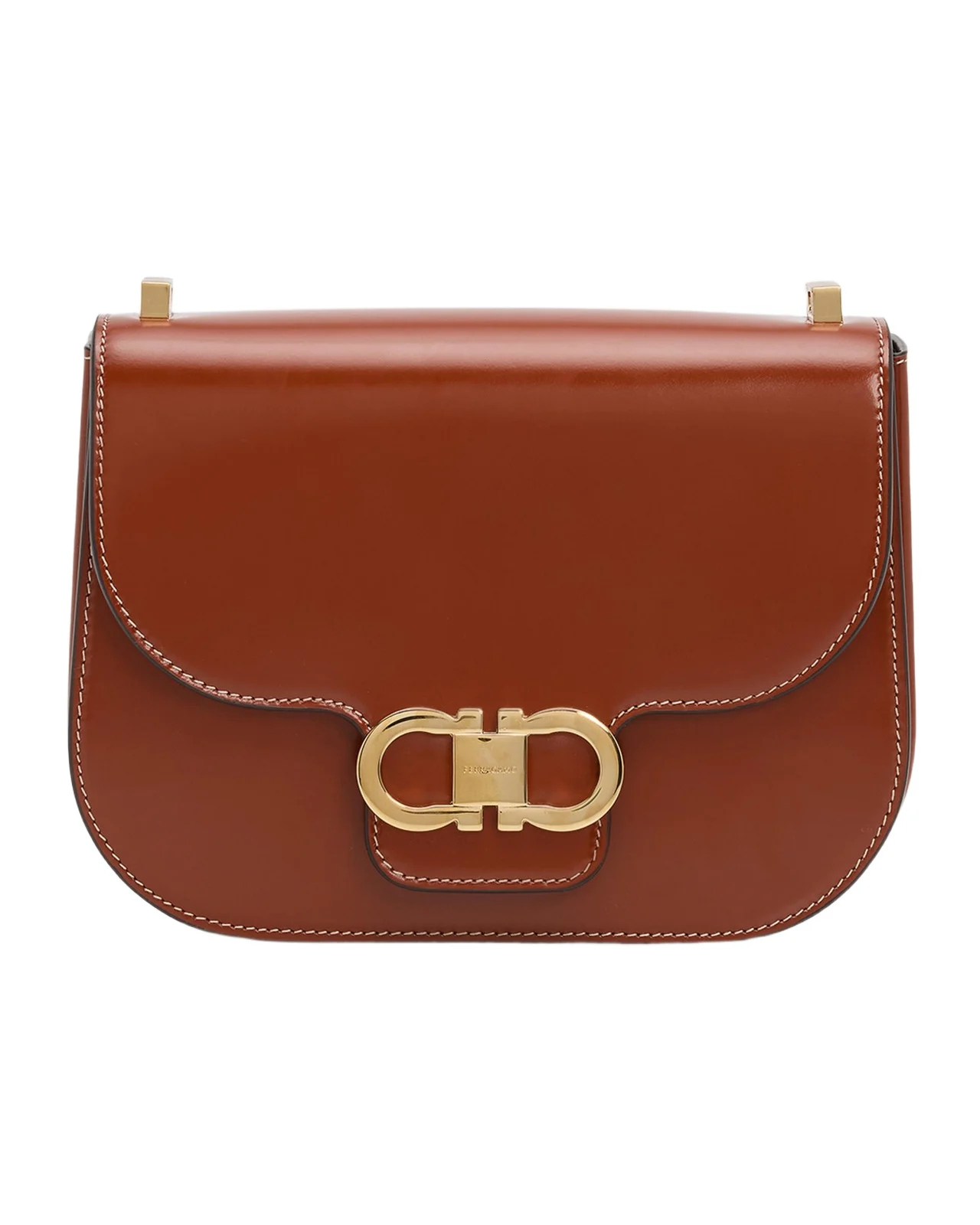 Ferragamo Double Gancini Leather Crossbody Bag