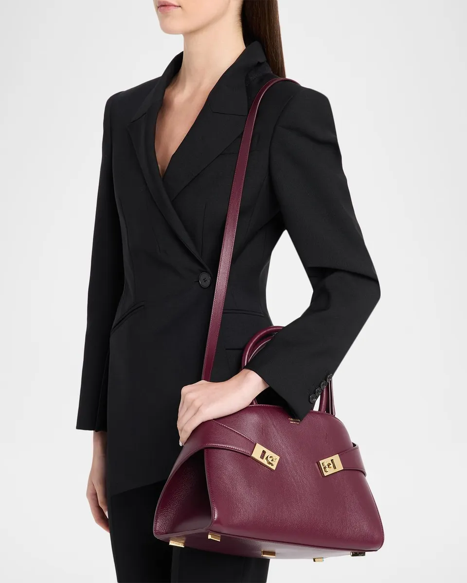 Ferragamo Hug Leather Top-Handle Bag | Thumbnail 2