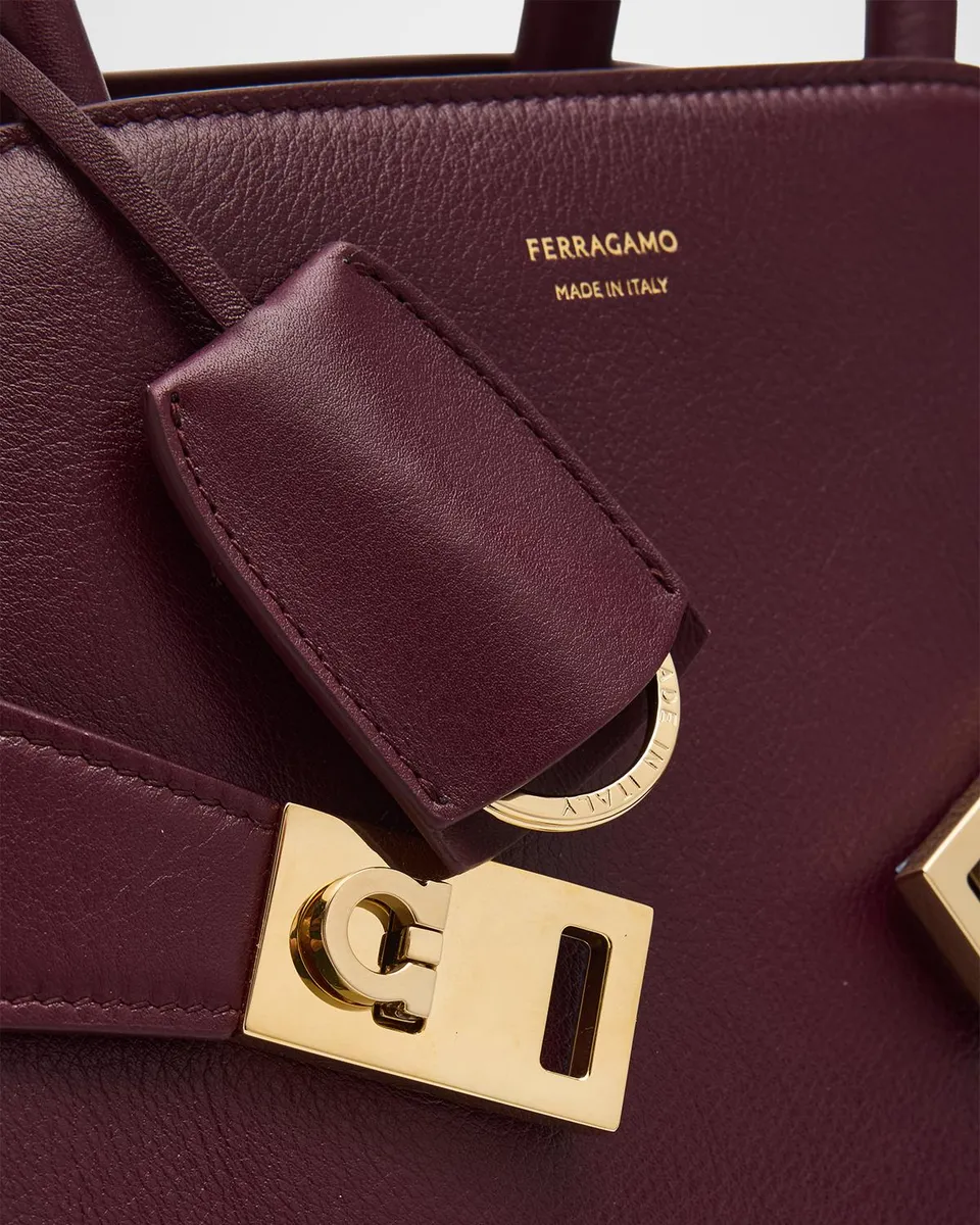 Ferragamo Hug Leather Top-Handle Bag | Thumbnail 6