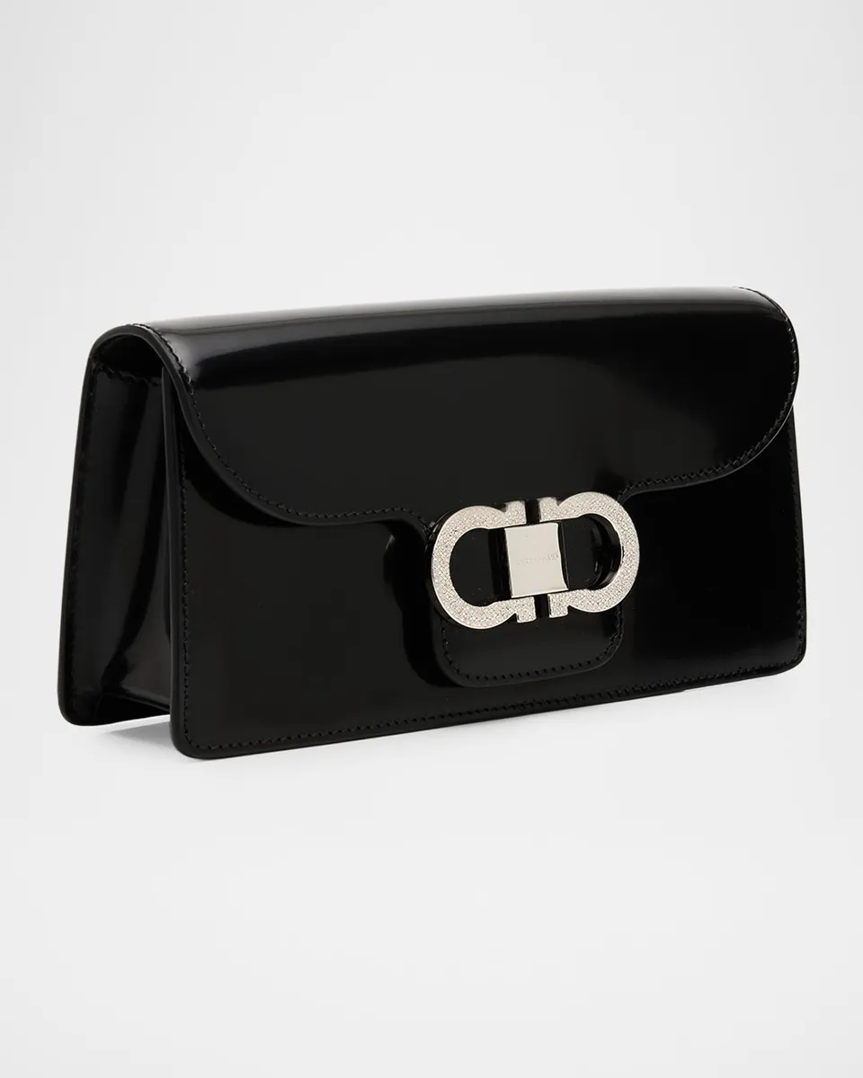 Ferragamo Mini Crystal Double Gancini Leather Shoulder Bag | Thumbnail 3 Ferragamo Mini Crystal Double Gancini Leather Shoulder Bag | Thumbnail 3