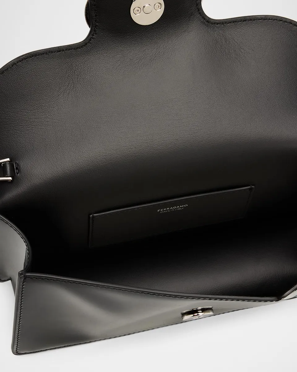 Ferragamo Mini Crystal Double Gancini Leather Shoulder Bag | Thumbnail 4 Ferragamo Mini Crystal Double Gancini Leather Shoulder Bag | Thumbnail 4