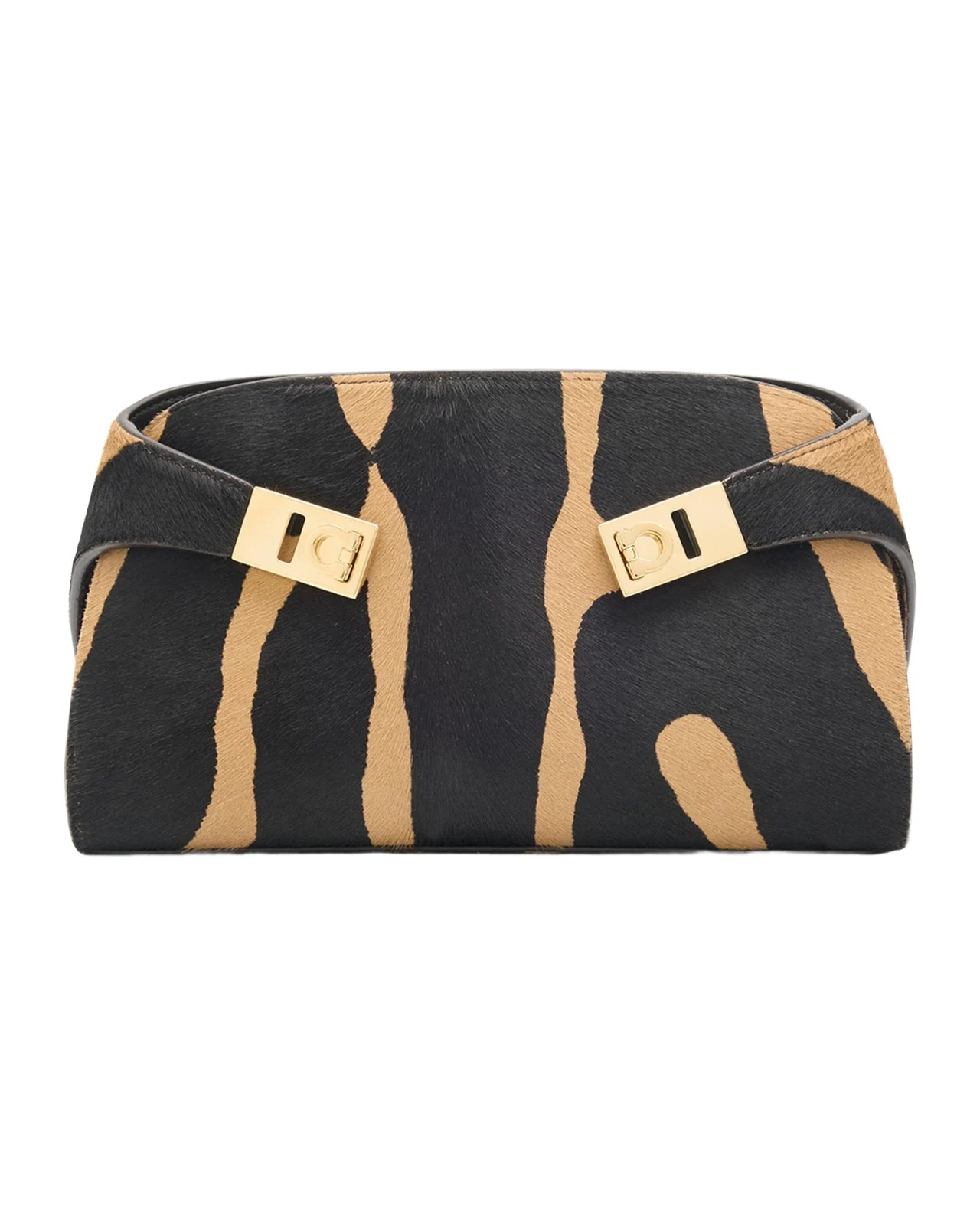 Hug Zebra-Print Calf Hair Shoulder Bag Hug Zebra-Print Calf Hair Shoulder Bag