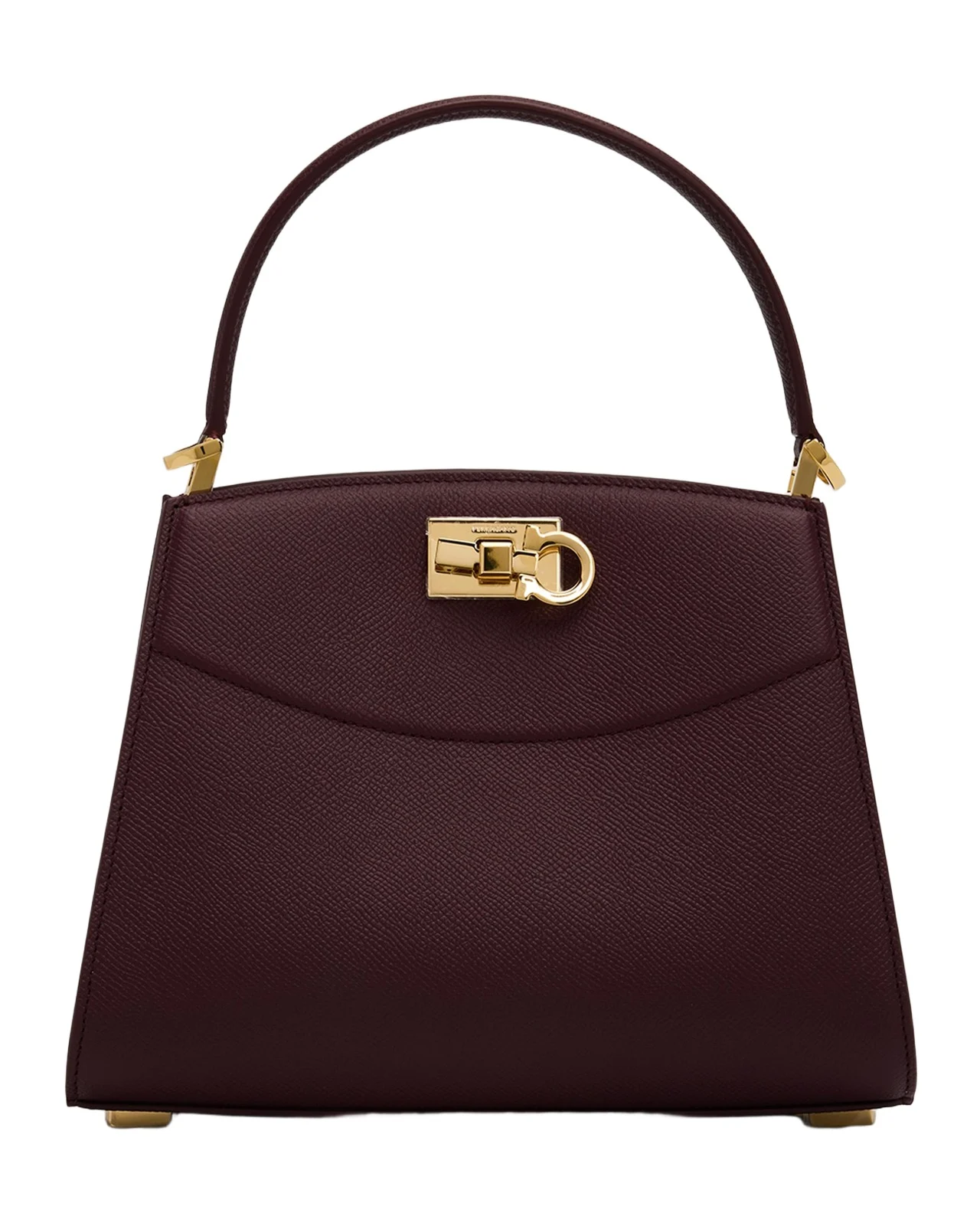 Ferragamo Studio Box Hammered Leather Top-Handle Bag