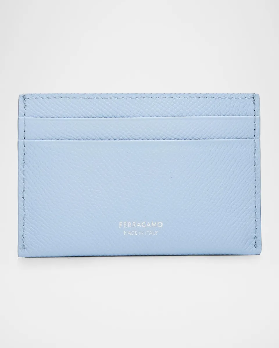 Ferragamo Gancini Hammered Leather Card Holder | Thumbnail 4