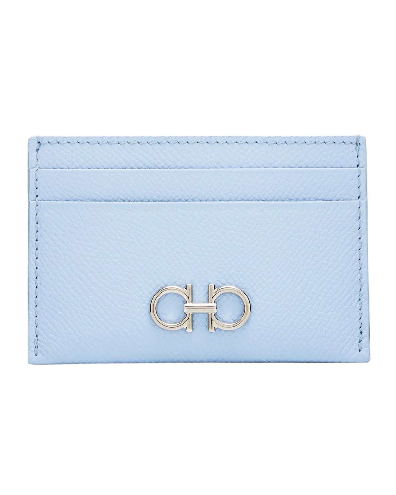 Ferragamo Gancini Hammered Leather Card Holder