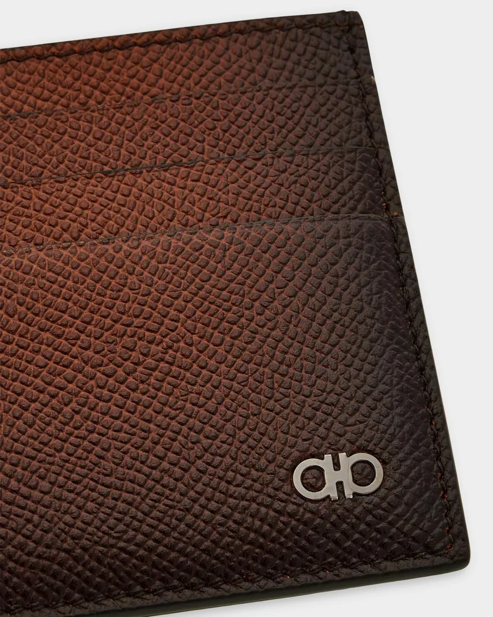 Ferragamo Men's Micro Gancini Grain Leather Card Holder | Thumbnail 4