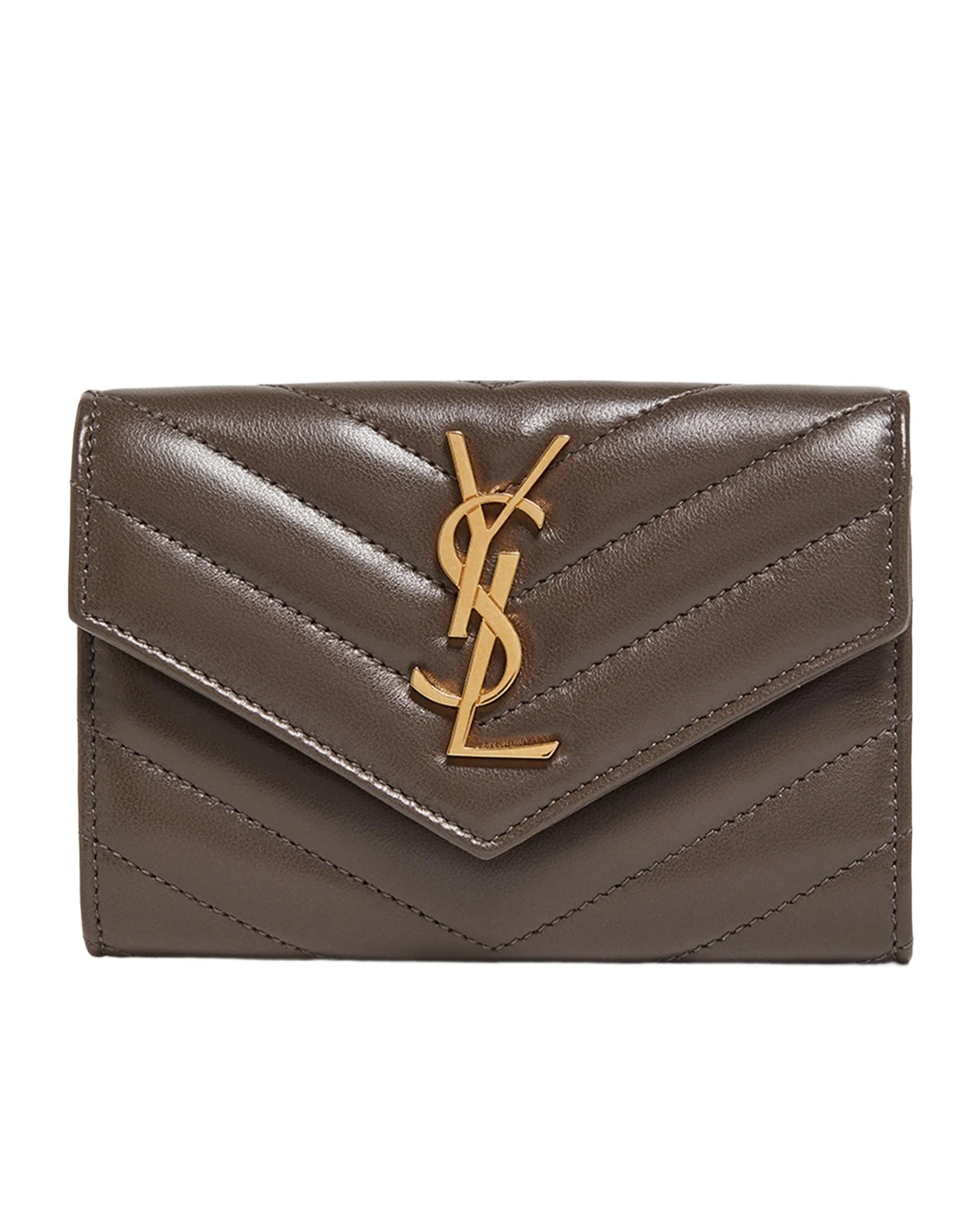 YSL Monogram Small Flap Wallet in Smooth Leather