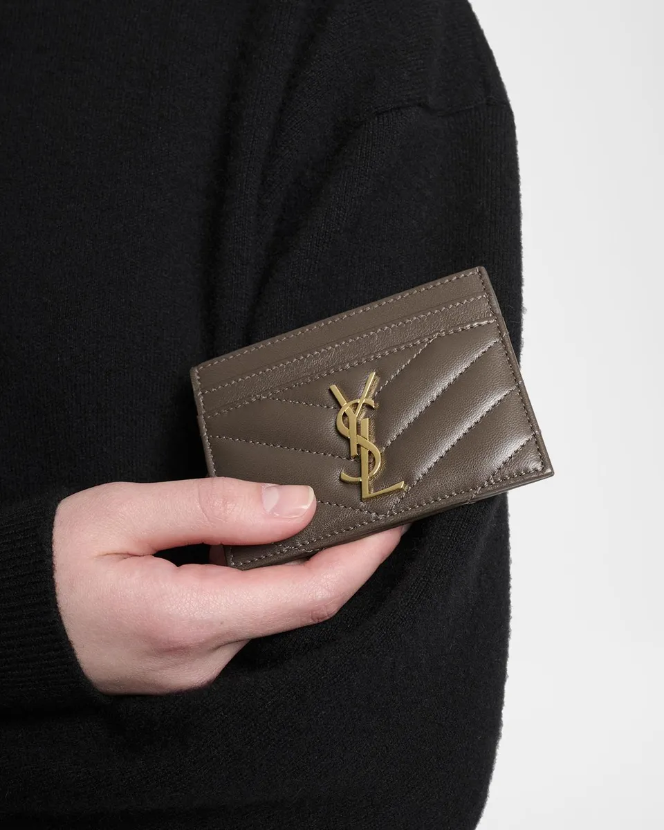 Saint Laurent Cassandre YSL Monogram Card Case in Quilted Smooth Leather | Thumbnail 2 Saint Laurent Cassandre YSL Monogram Card Case in Quilted Smooth Leather | Thumbnail 2