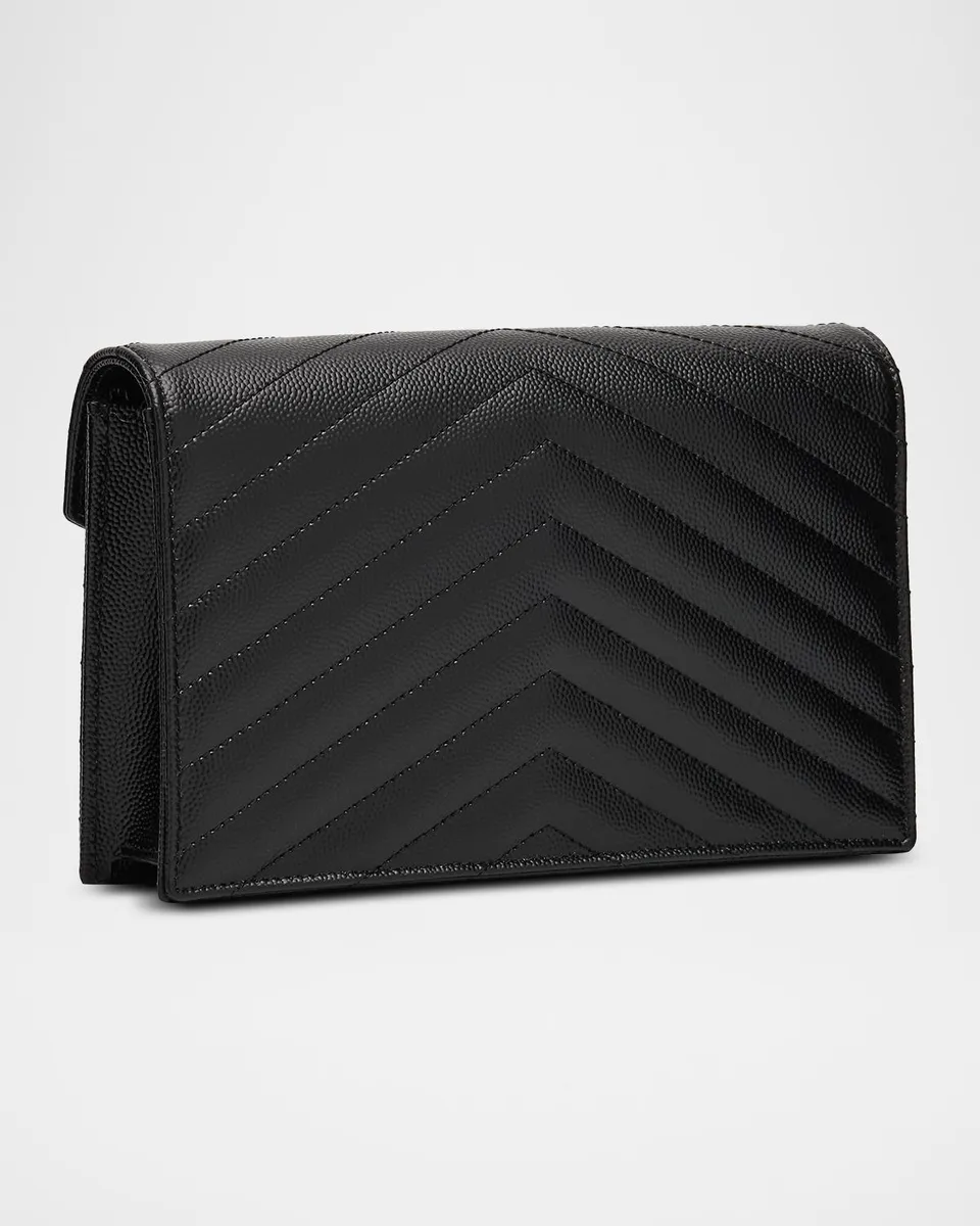 Saint Laurent Envelope Small YSL Wallet on Chain in Grain Leather | Thumbnail 3 Saint Laurent Envelope Small YSL Wallet on Chain in Grain Leather | Thumbnail 3