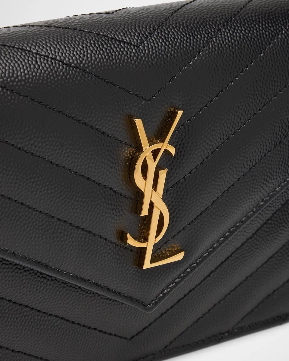 Saint Laurent Envelope Small YSL Wallet on Chain in Grain Leather | Thumbnail 6 Saint Laurent Envelope Small YSL Wallet on Chain in Grain Leather | Thumbnail 6
