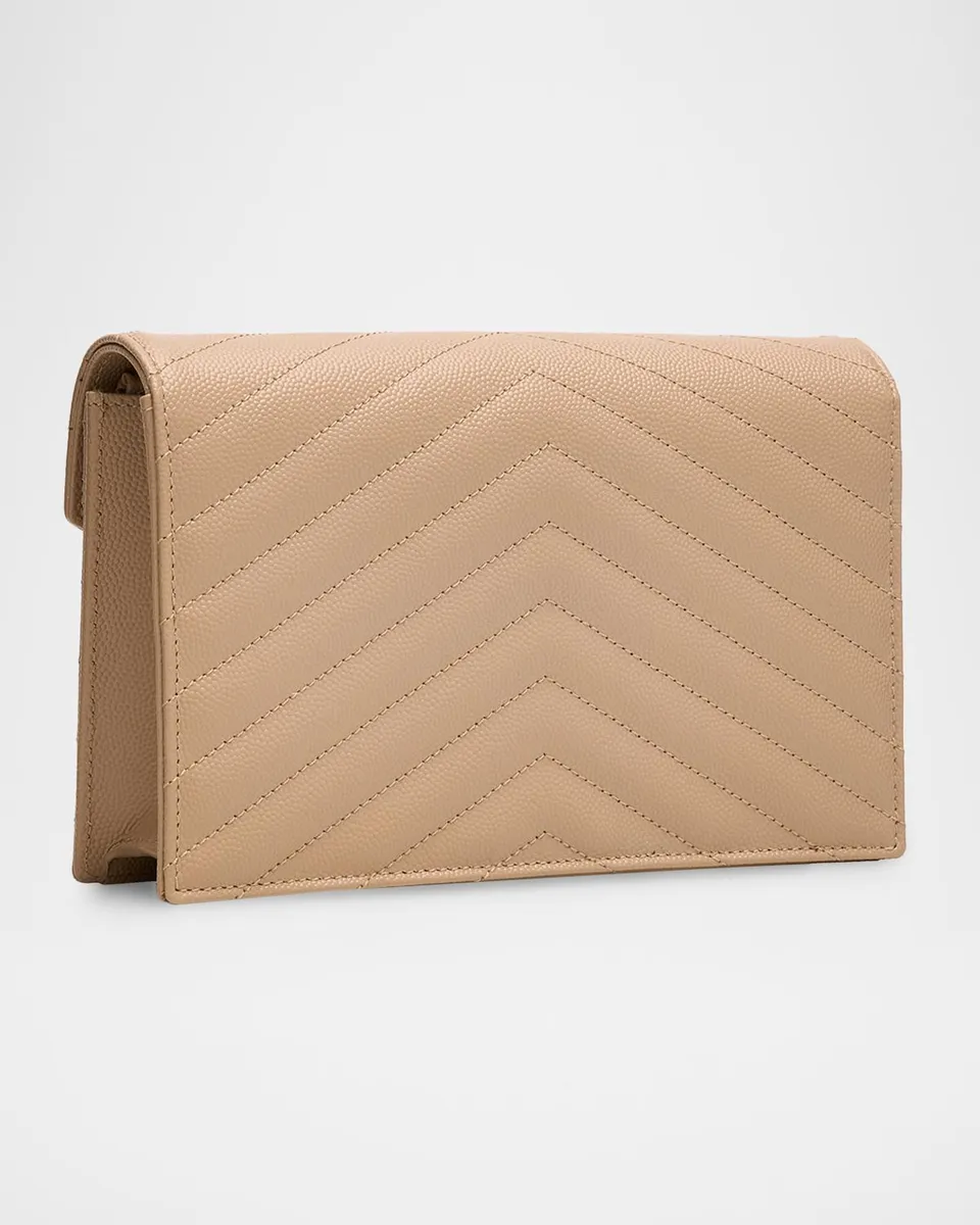 Saint Laurent Envelope Small YSL Wallet on Chain in Grain Leather | Thumbnail 3 Saint Laurent Envelope Small YSL Wallet on Chain in Grain Leather | Thumbnail 3