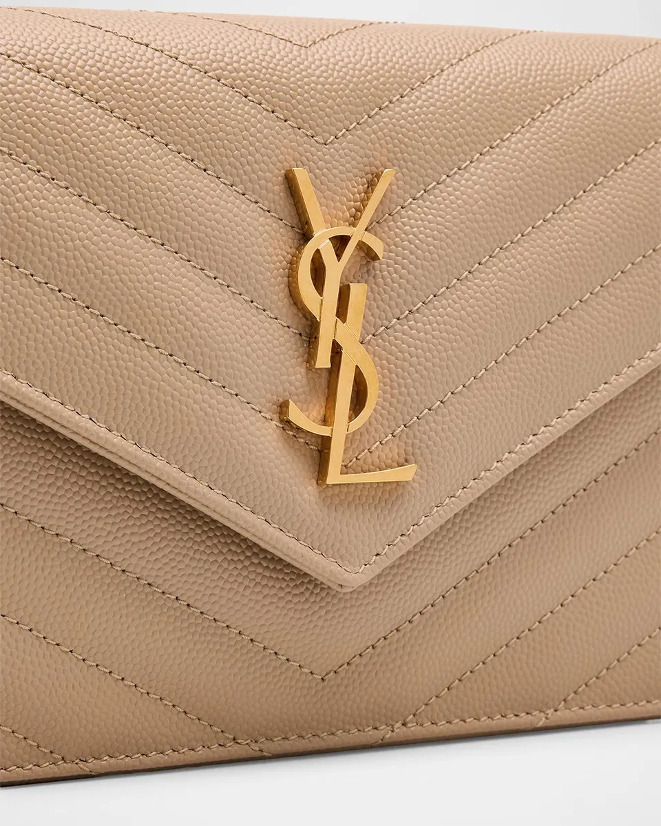 Saint Laurent Envelope Small YSL Wallet on Chain in Grain Leather | Thumbnail 6 Saint Laurent Envelope Small YSL Wallet on Chain in Grain Leather | Thumbnail 6