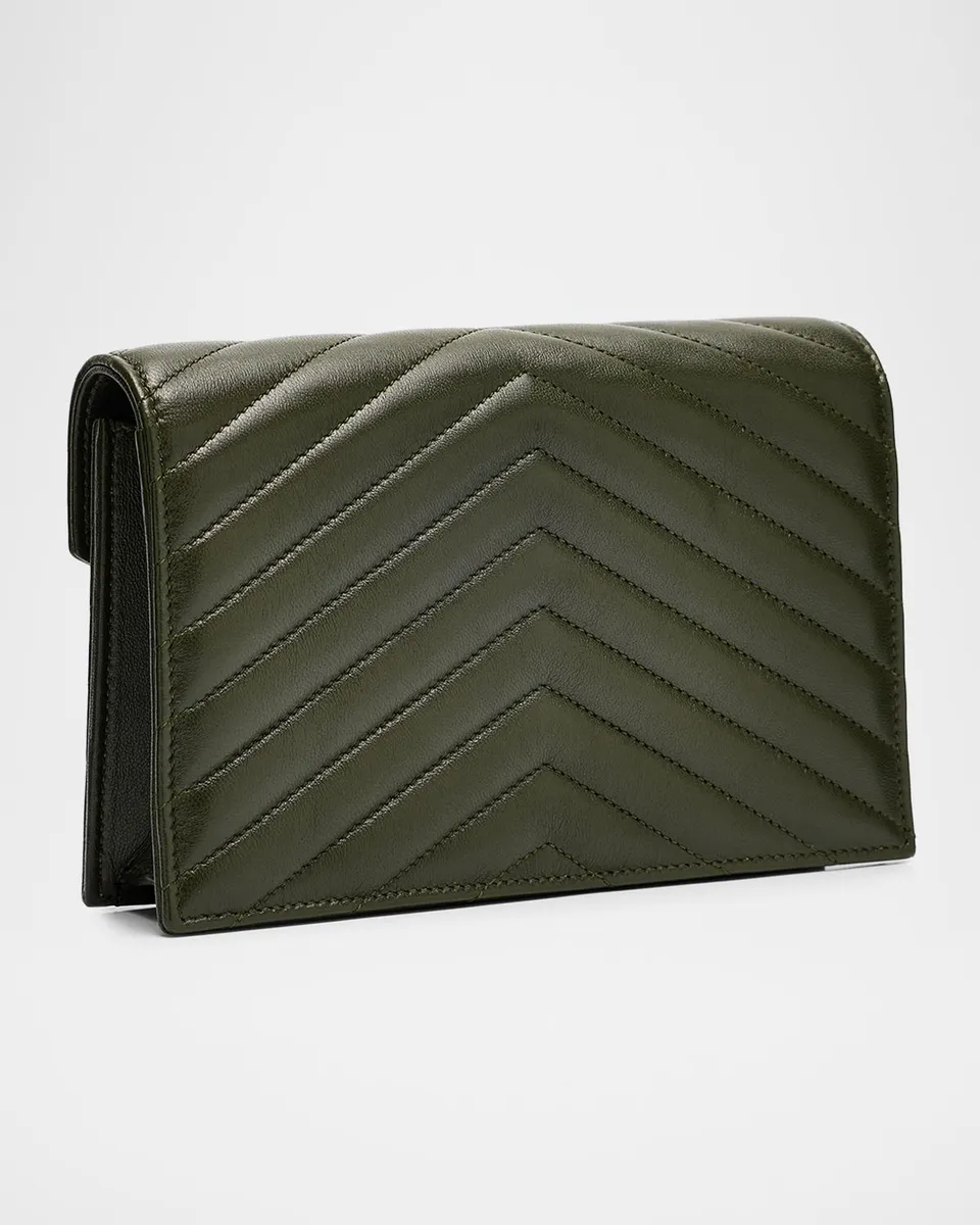 Saint Laurent Small YSL Wallet on Chain in Grain Leather | Thumbnail 3 Saint Laurent Small YSL Wallet on Chain in Grain Leather | Thumbnail 3