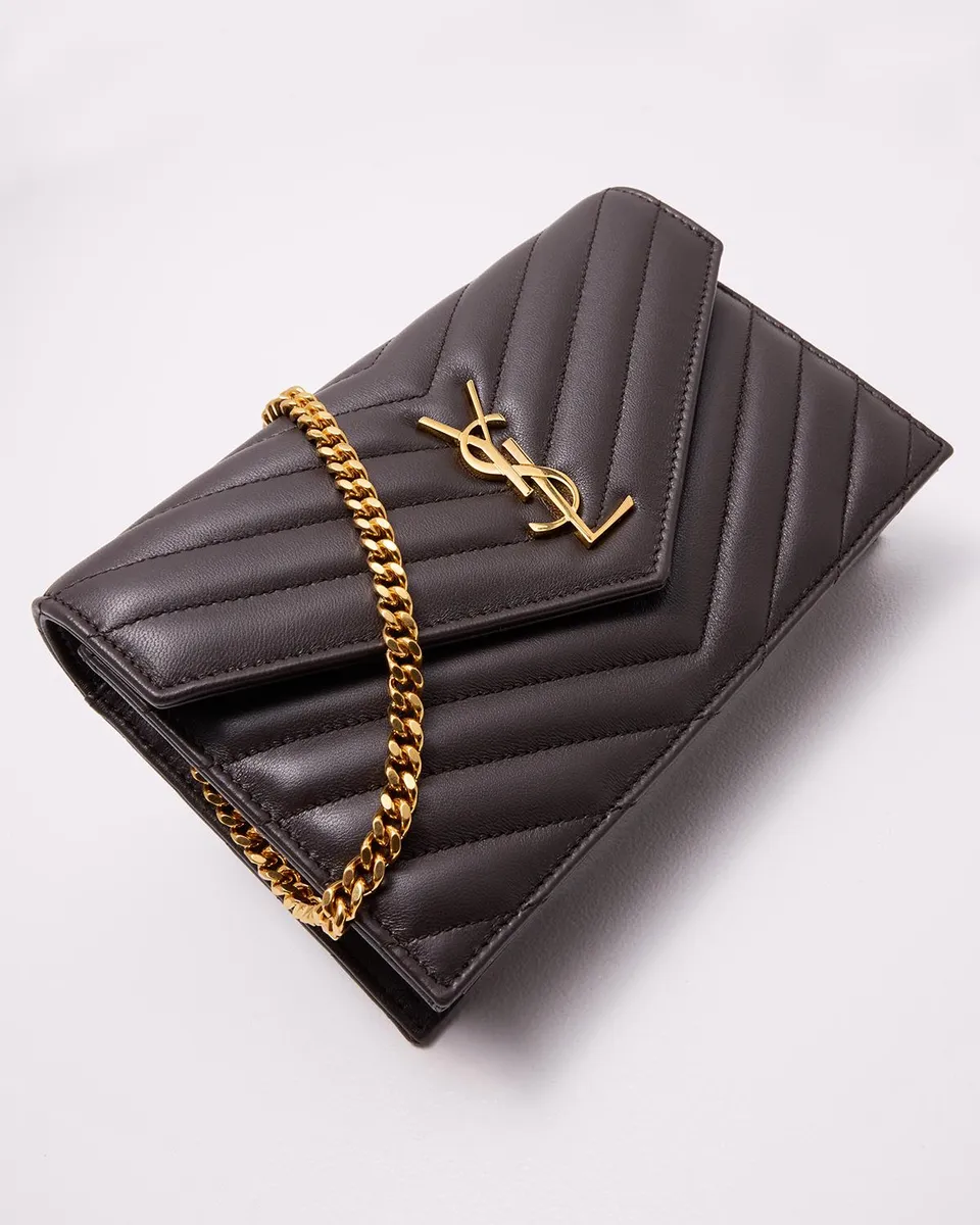 Saint Laurent Small YSL Wallet on Chain in Grain Leather | Thumbnail 5 Saint Laurent Small YSL Wallet on Chain in Grain Leather | Thumbnail 5