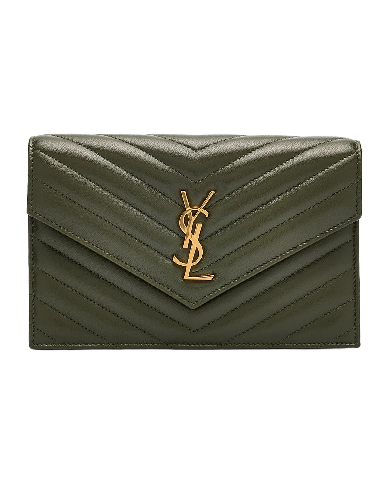 Small YSL Wallet on Chain in Grain Leather Small YSL Wallet on Chain in Grain Leather