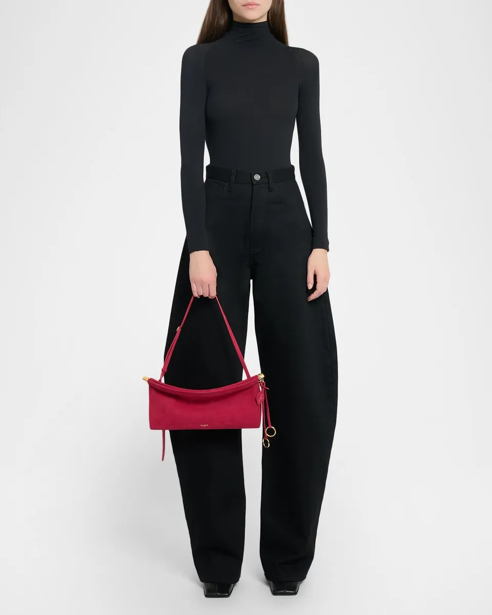 Alaïa Le Click Medium Shoulder Bag in Suede | Thumbnail 5
