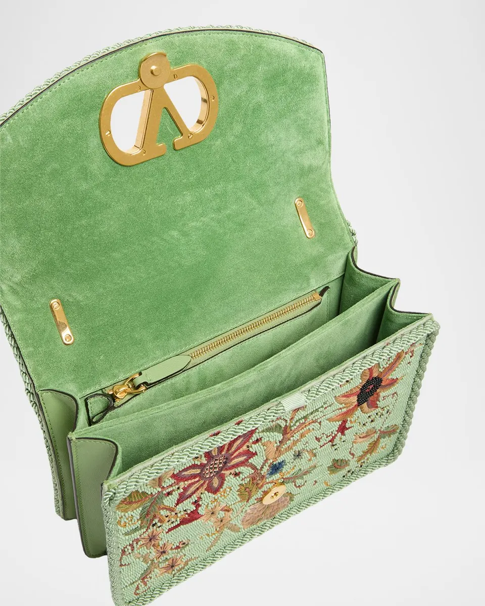Valentino Garavani Beaded Floral-Embroidered Shoulder Strap | Thumbnail 4 Valentino Garavani Beaded Floral-Embroidered Shoulder Strap | Thumbnail 4