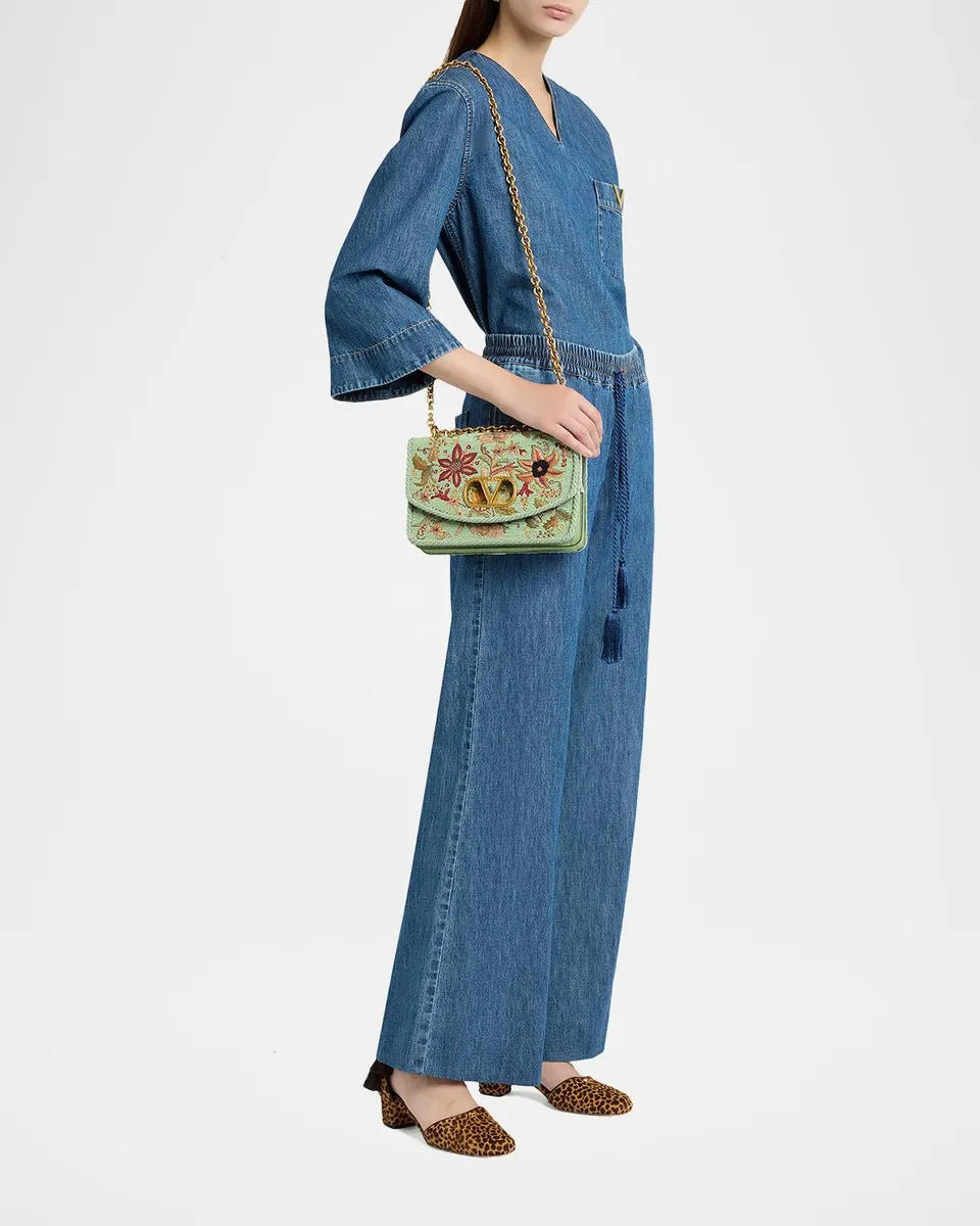 Valentino Garavani Beaded Floral-Embroidered Shoulder Strap | Thumbnail 5 Valentino Garavani Beaded Floral-Embroidered Shoulder Strap | Thumbnail 5