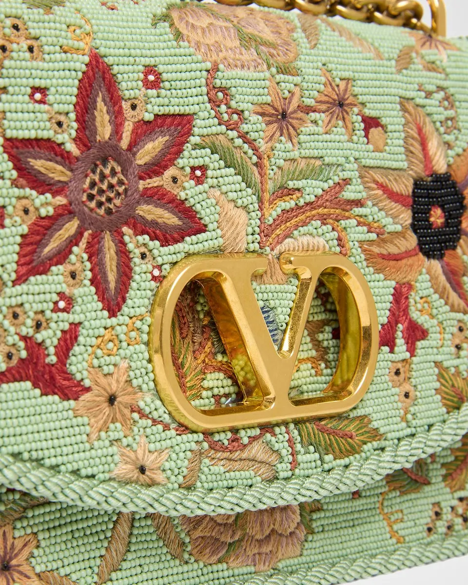 Valentino Garavani Beaded Floral-Embroidered Shoulder Strap | Thumbnail 6 Valentino Garavani Beaded Floral-Embroidered Shoulder Strap | Thumbnail 6