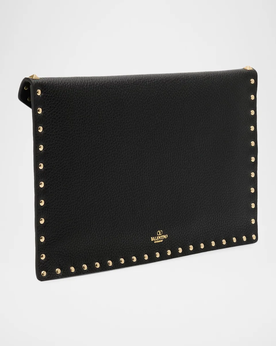 Valentino Garavani Large Rockstud Leather Flat Pouch Bag | Thumbnail 3