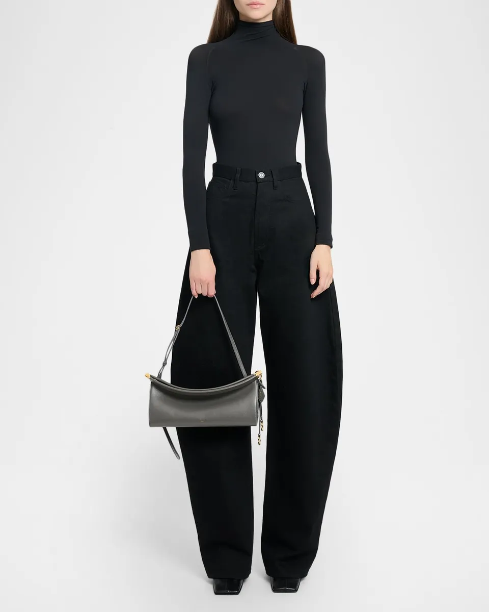 ALAÏA Le Click Medium Shoulder Bag in Glossy Leather | Thumbnail 5