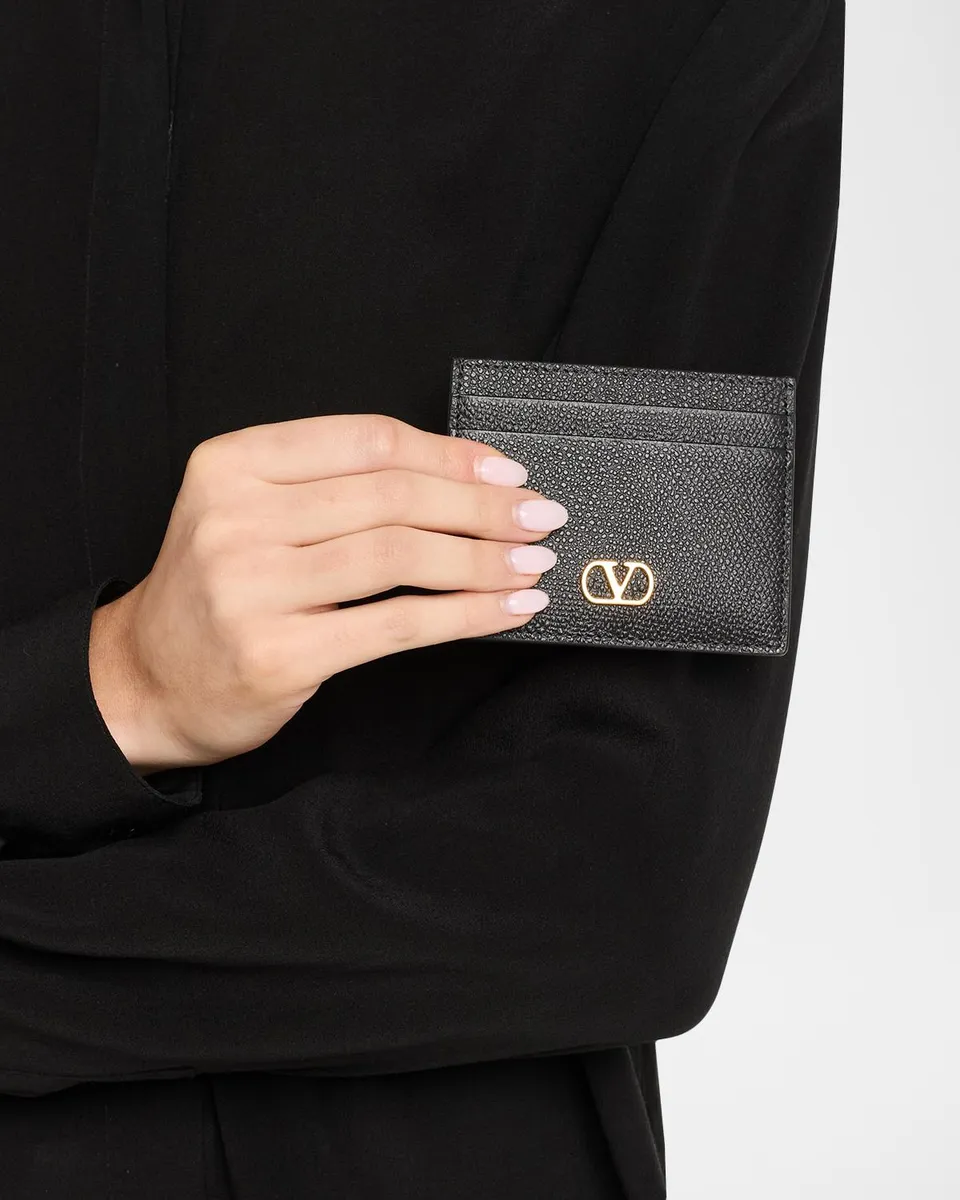 Valentino Garavani VLogo Signature Leather Card Holder | Thumbnail 2 Valentino Garavani VLogo Signature Leather Card Holder | Thumbnail 2