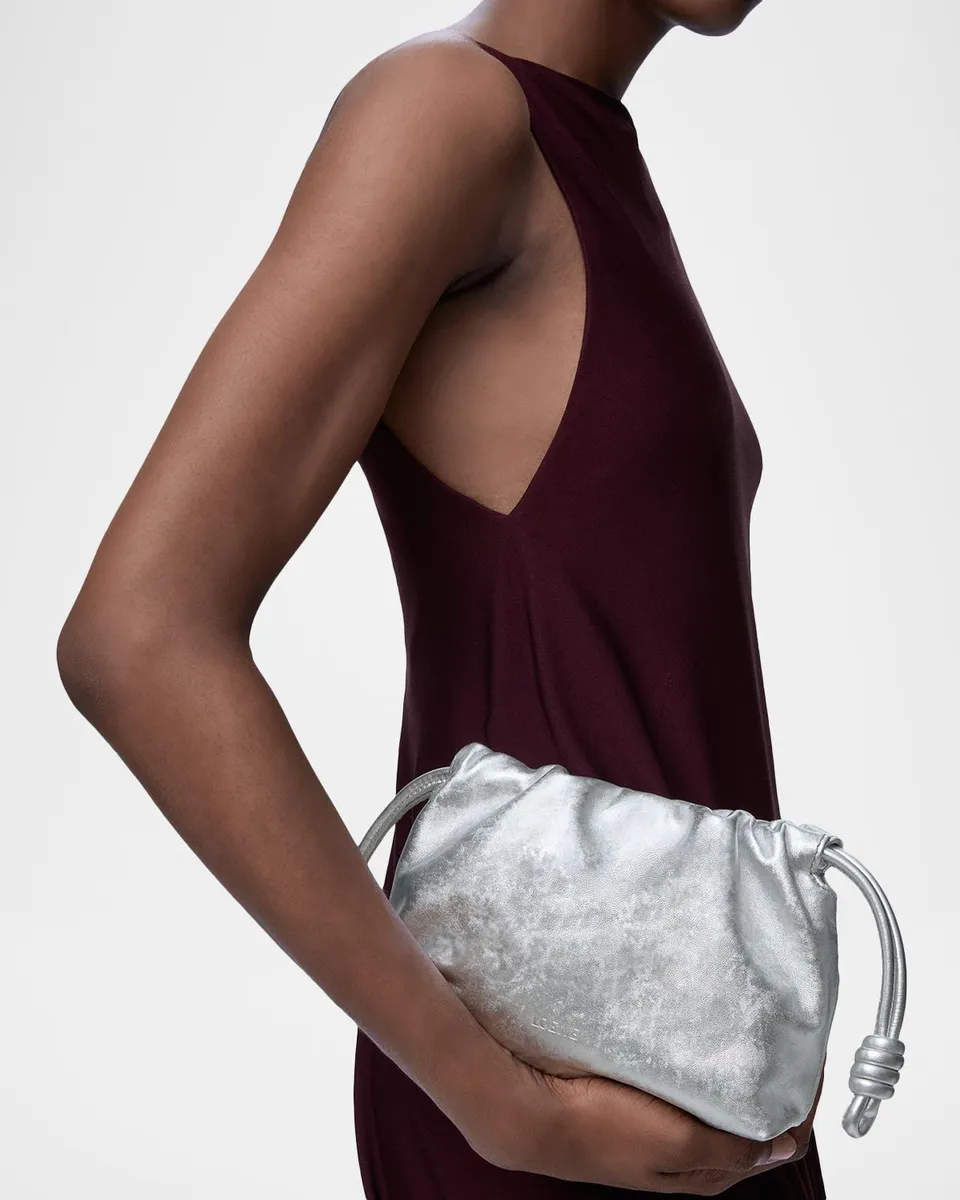 Loewe Flamenco Clutch Bag in Moire-Print Leather | Thumbnail 5