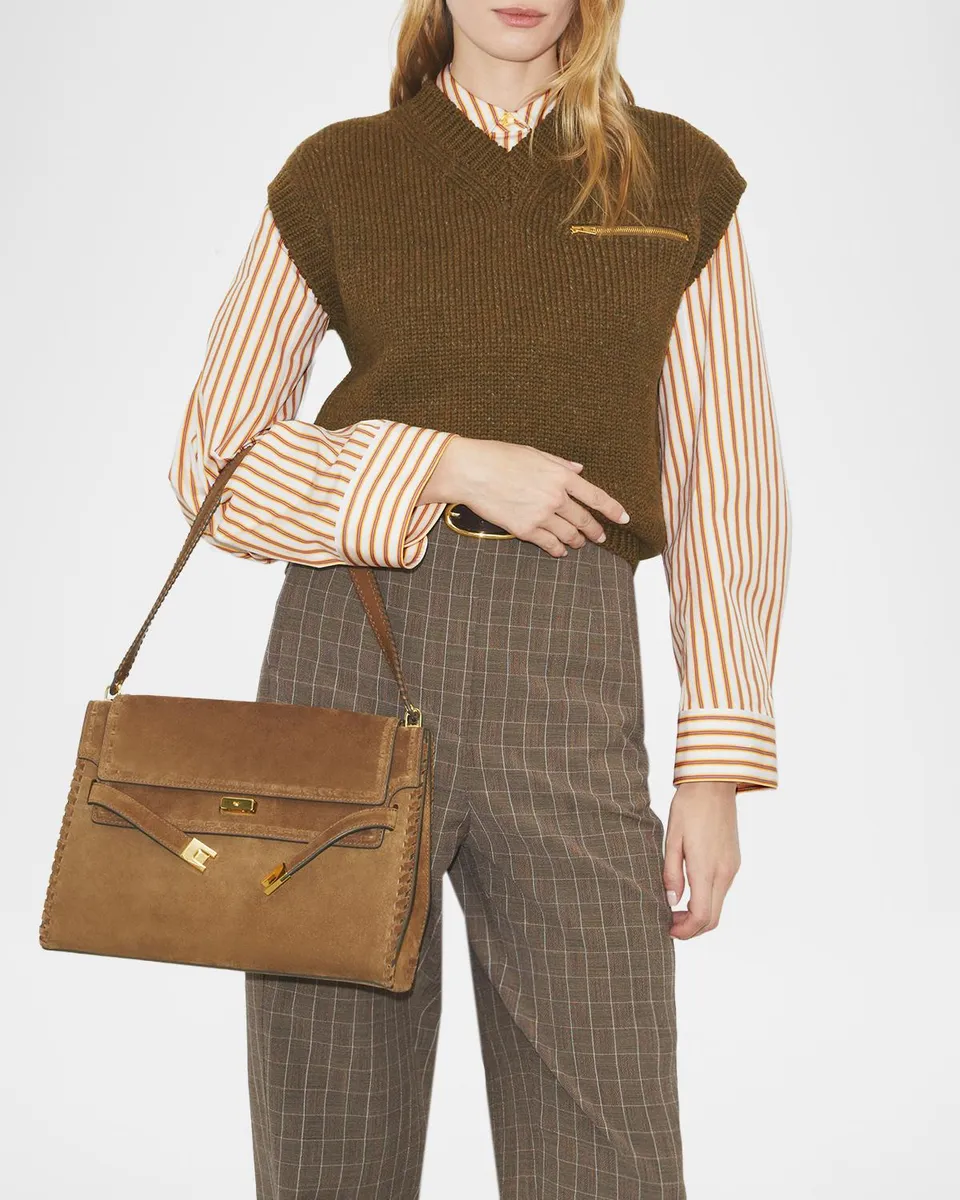 Tory Burch Lee Radziwill Large Suede Shoulder Bag | Thumbnail 2 Tory Burch Lee Radziwill Large Suede Shoulder Bag | Thumbnail 2