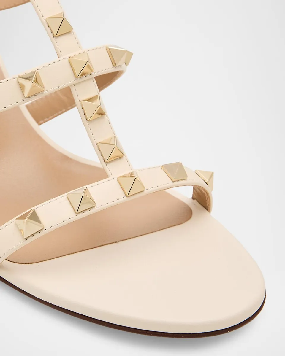 Valentino Garavani 60mm Rockstud Caged Block-Heel Slide Sandals | Thumbnail 5