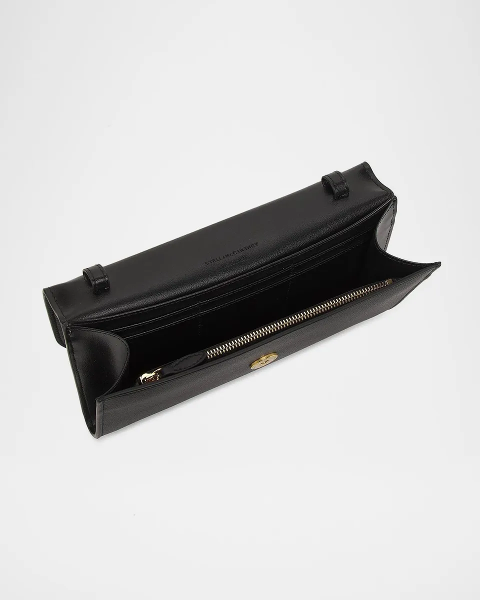 Stella McCartney Stella Ryder Embossed Grainy Eco Vegan Leather Wallet with Strap | Thumbnail 3 Stella McCartney Stella Ryder Embossed Grainy Eco Vegan Leather Wallet with Strap | Thumbnail 3