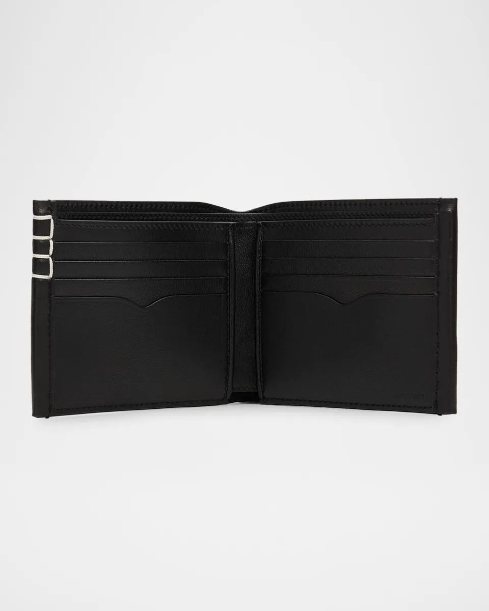 JW Anderson Men's Loafers Box-Stitched Leather Bifold Wallet | Thumbnail 3 JW Anderson Men's Loafers Box-Stitched Leather Bifold Wallet | Thumbnail 3
