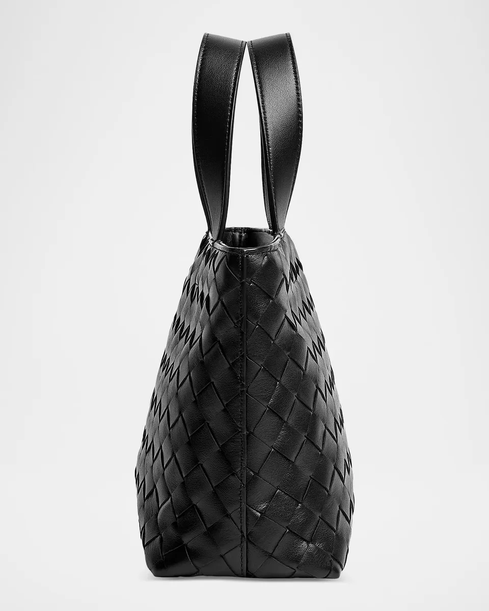 Bottega Veneta Men's Mini Intrecciato Leather Zipped Tote Bag | Thumbnail 3 Bottega Veneta Men's Mini Intrecciato Leather Zipped Tote Bag | Thumbnail 3