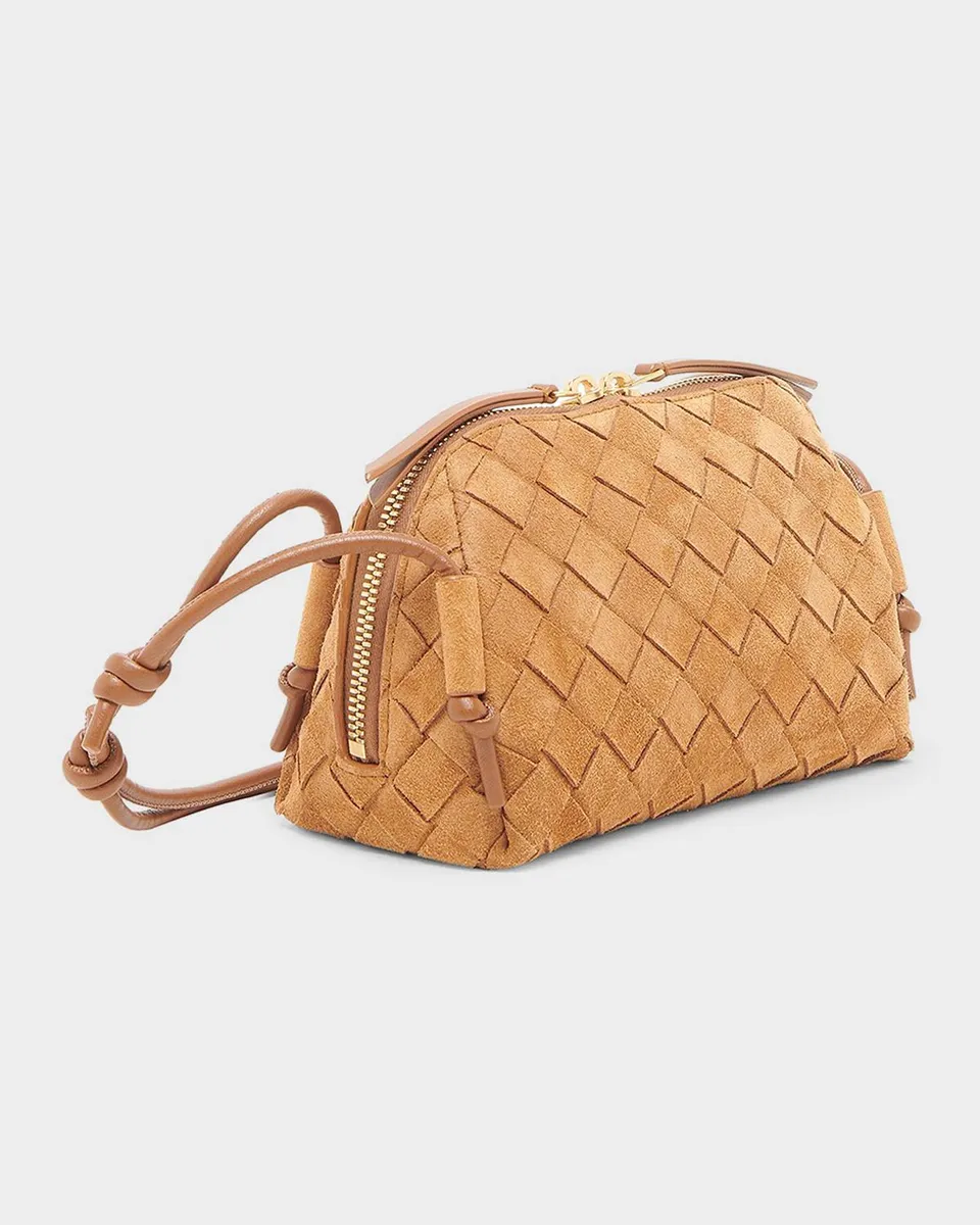Bottega Veneta Concert Pouch Intrecciato Suede Crossbody Bag | Thumbnail 3