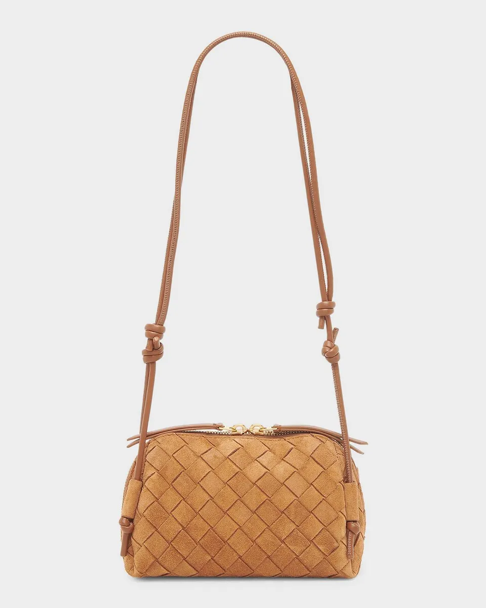 Bottega Veneta Concert Pouch Intrecciato Suede Crossbody Bag | Thumbnail 6