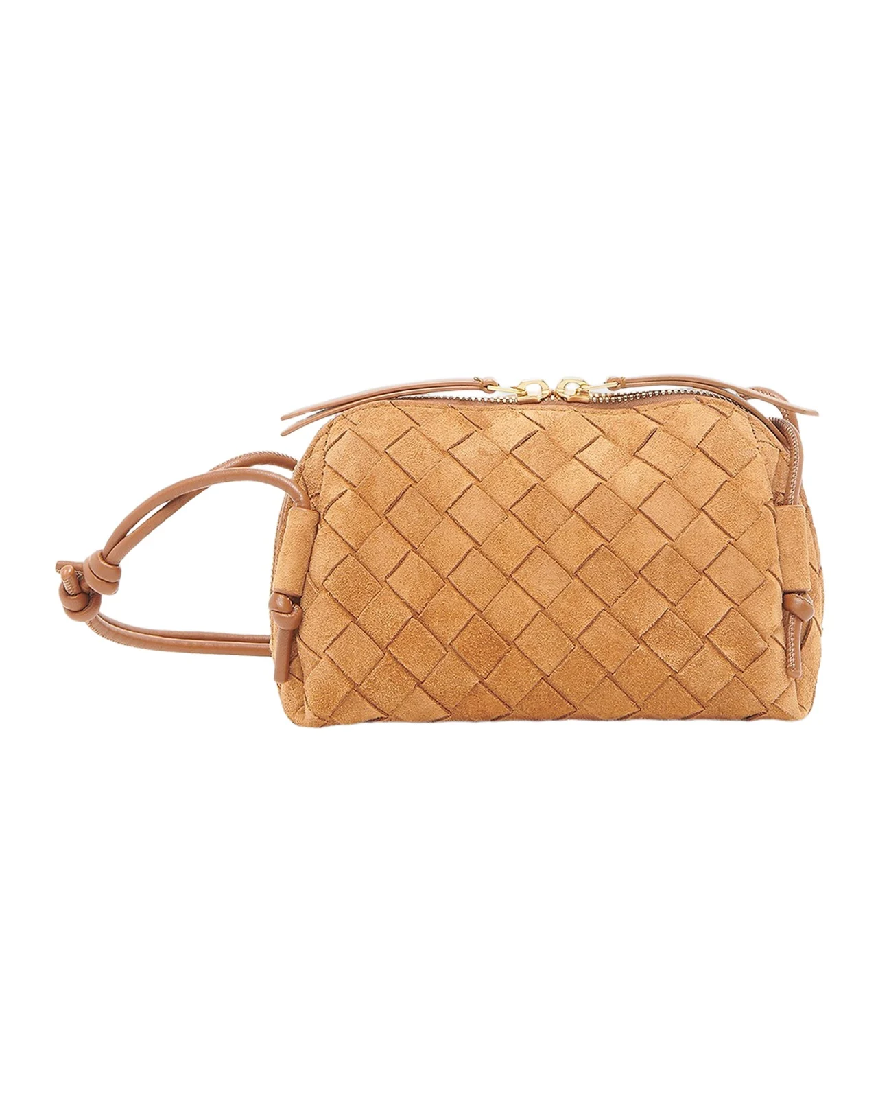 Bottega Veneta Concert Pouch Intrecciato Suede Crossbody Bag