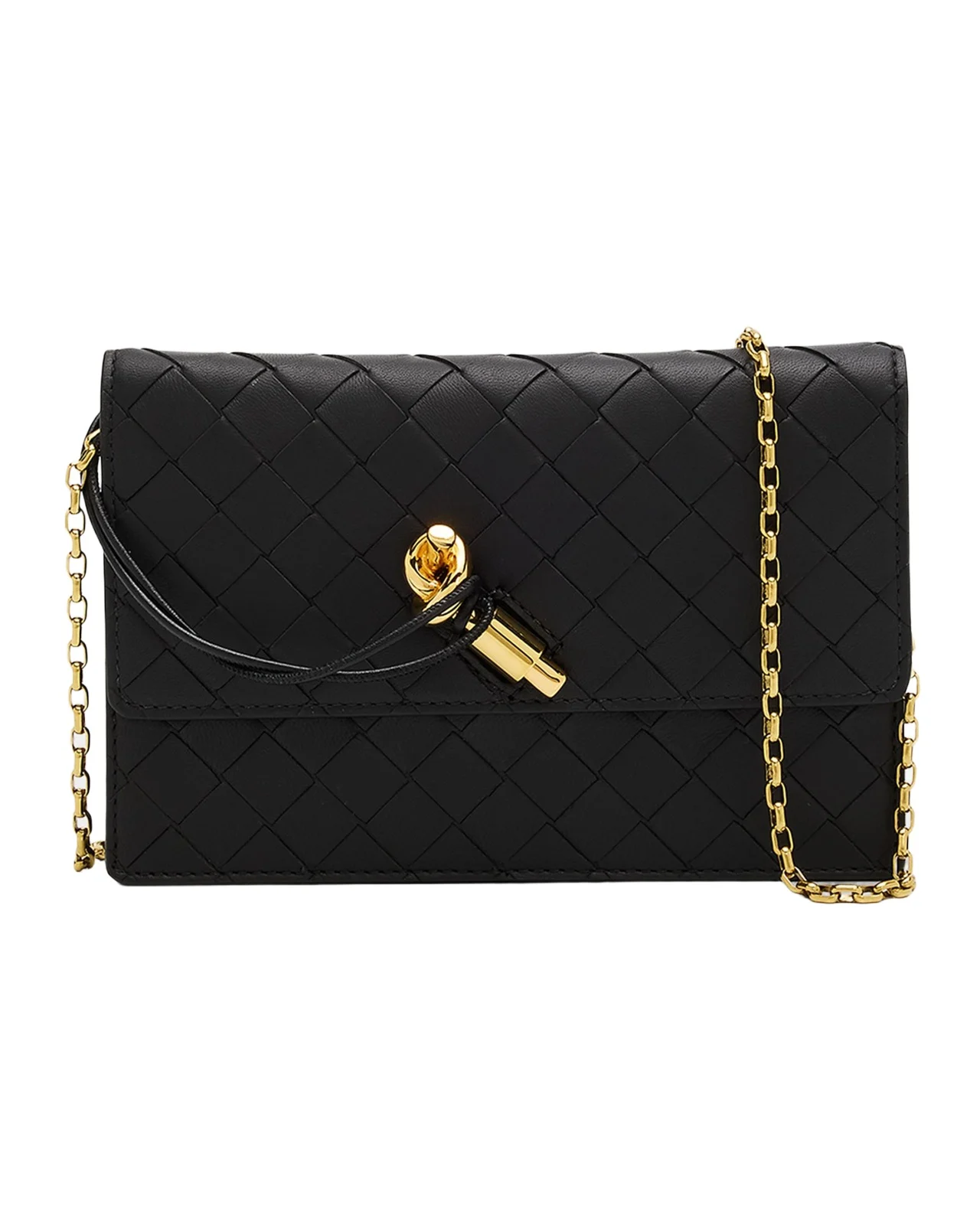 Andiamo Leather Chain Pouch Bag