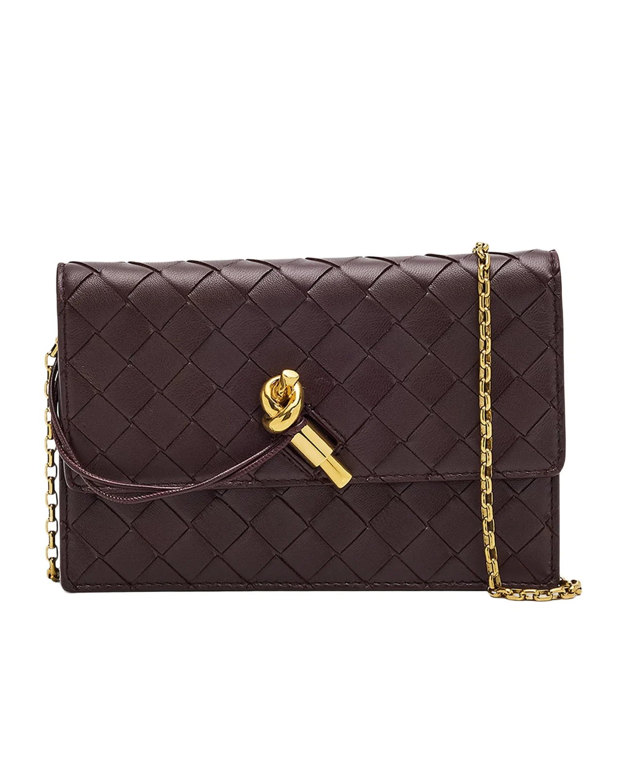 Andiamo Leather Chain Pouch Bag