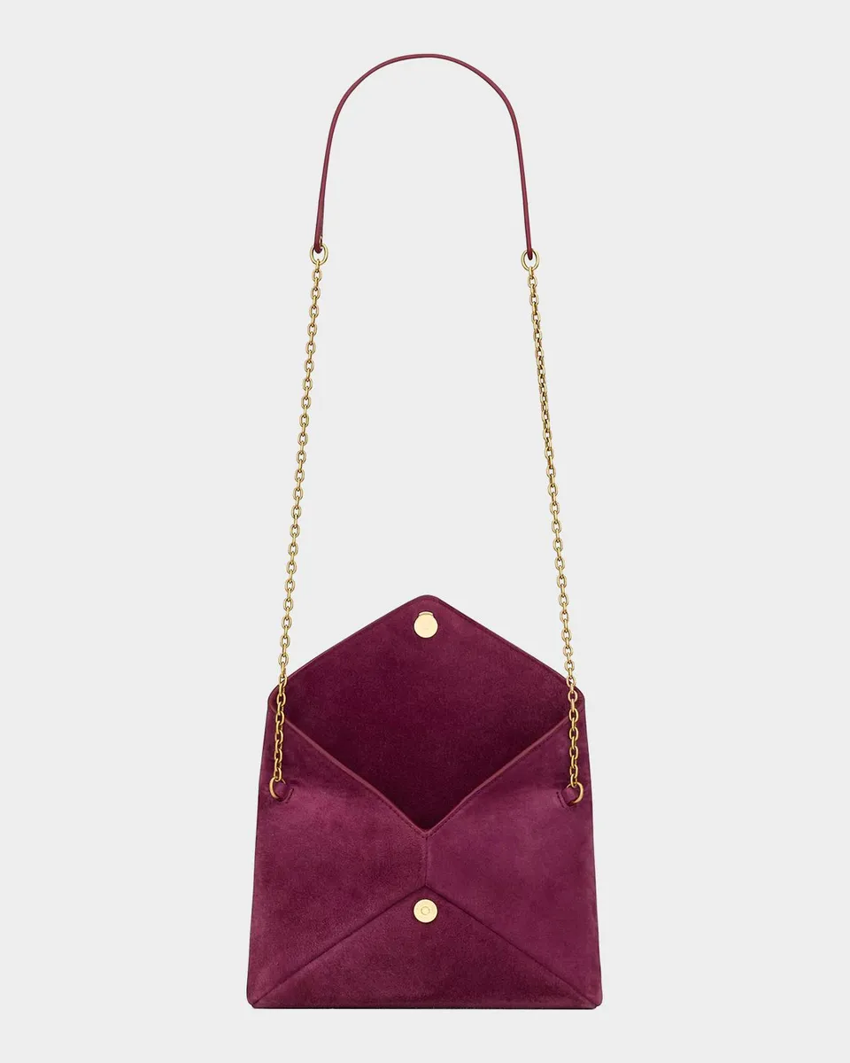 Saint Laurent Cassandre Large Suede Envelope Clutch Bag | Thumbnail 3 Saint Laurent Cassandre Large Suede Envelope Clutch Bag | Thumbnail 3
