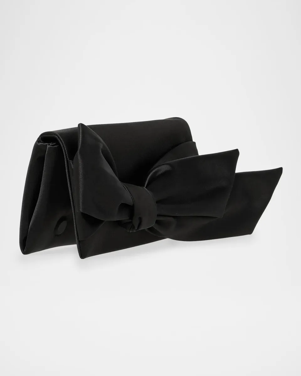 Carolina Herrera Karlita Satin Bow-Front Clutch Bag | Thumbnail 2 Carolina Herrera Karlita Satin Bow-Front Clutch Bag | Thumbnail 2